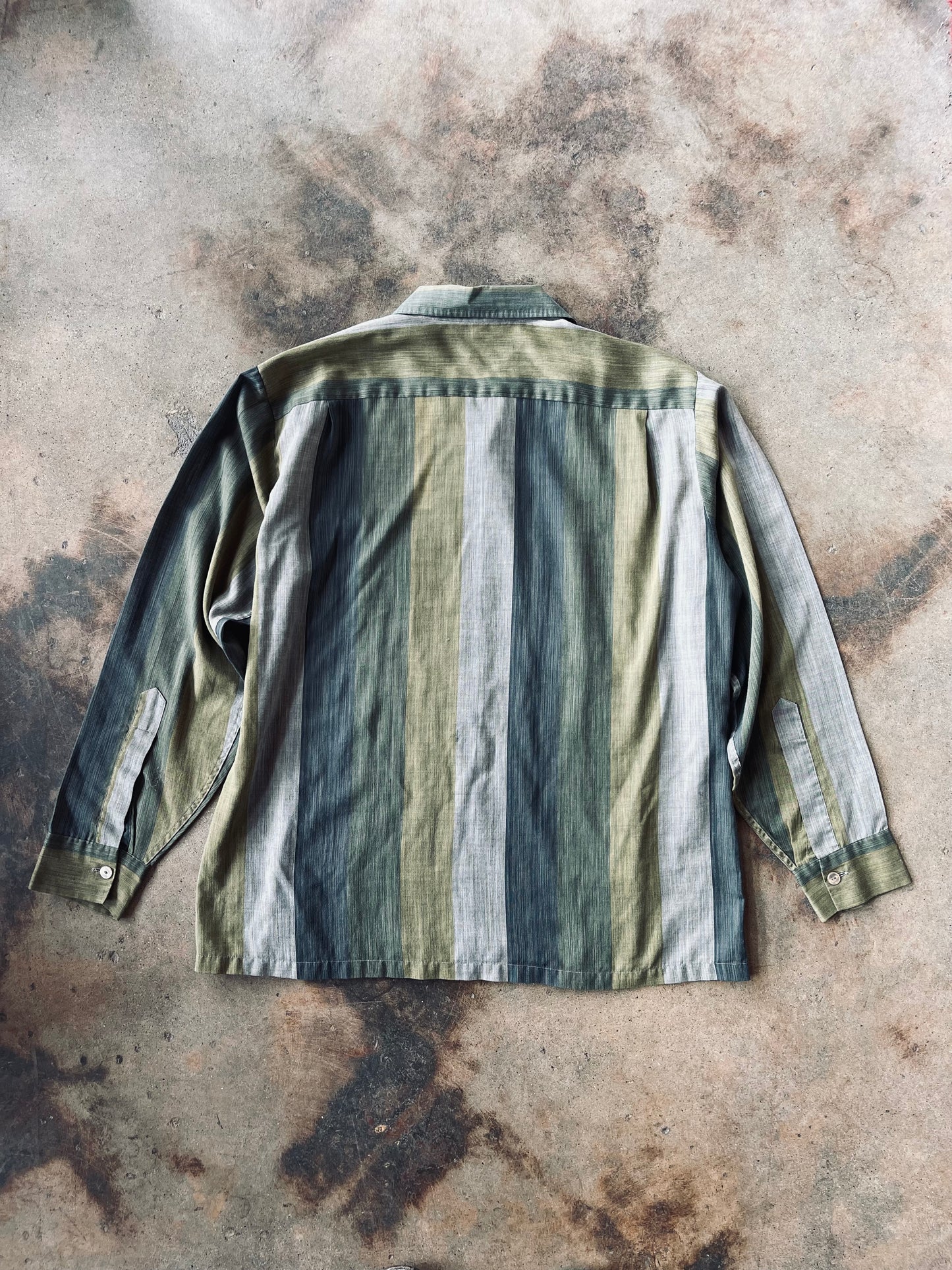 1950’s Color Blocked Loop Collar Shirt | Large