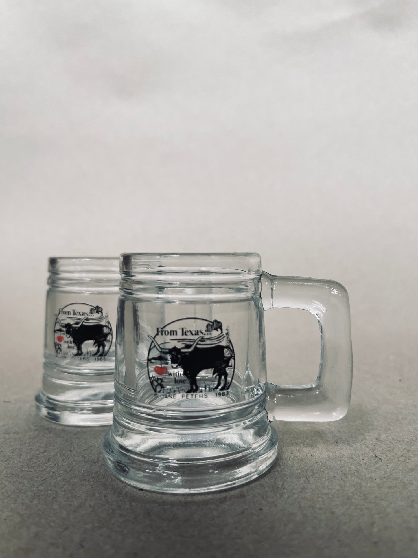 1980’s Texas Shot Glass Mugs | Set of Two