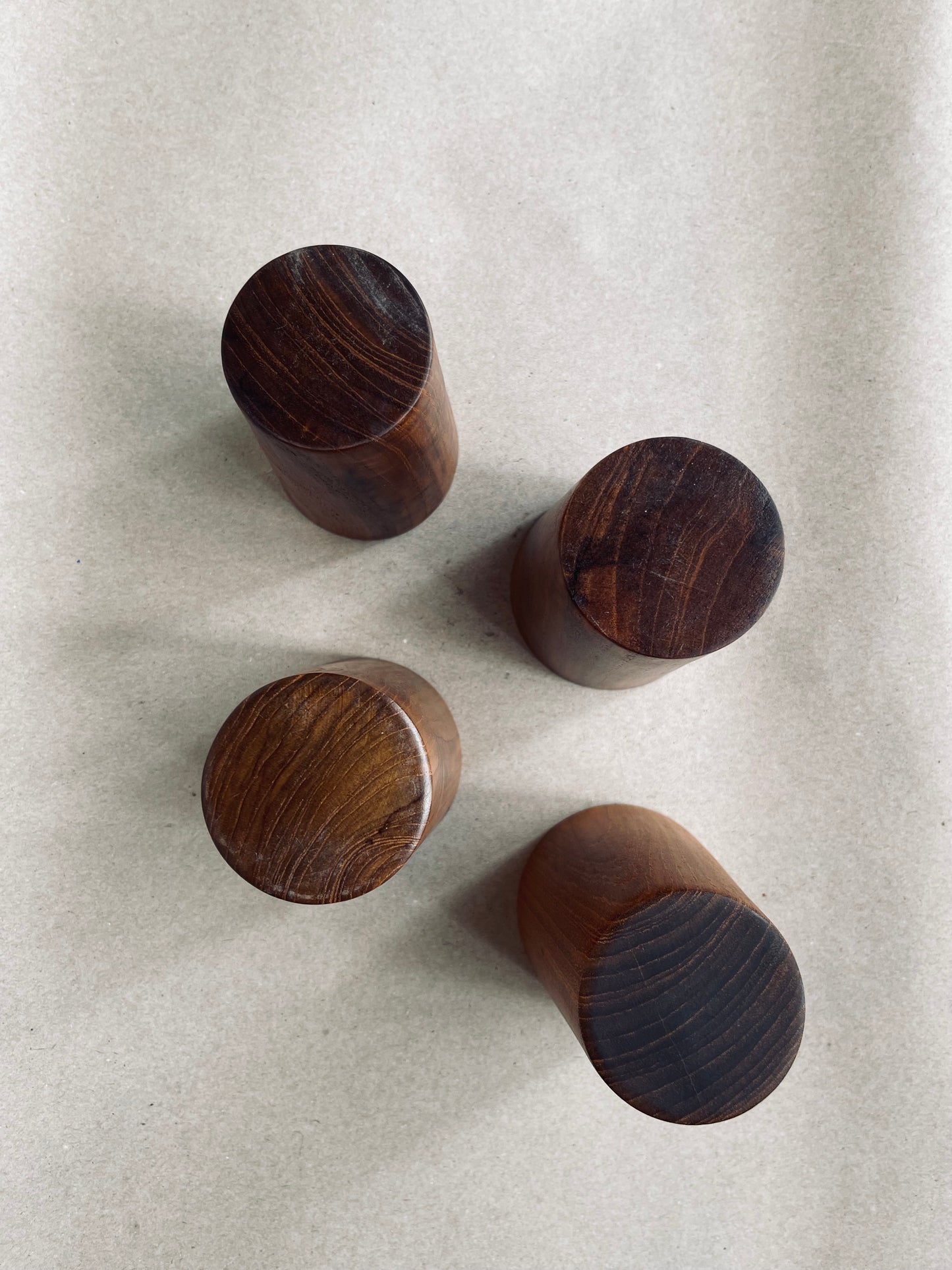 MCM Walnut Cups | Set of 4