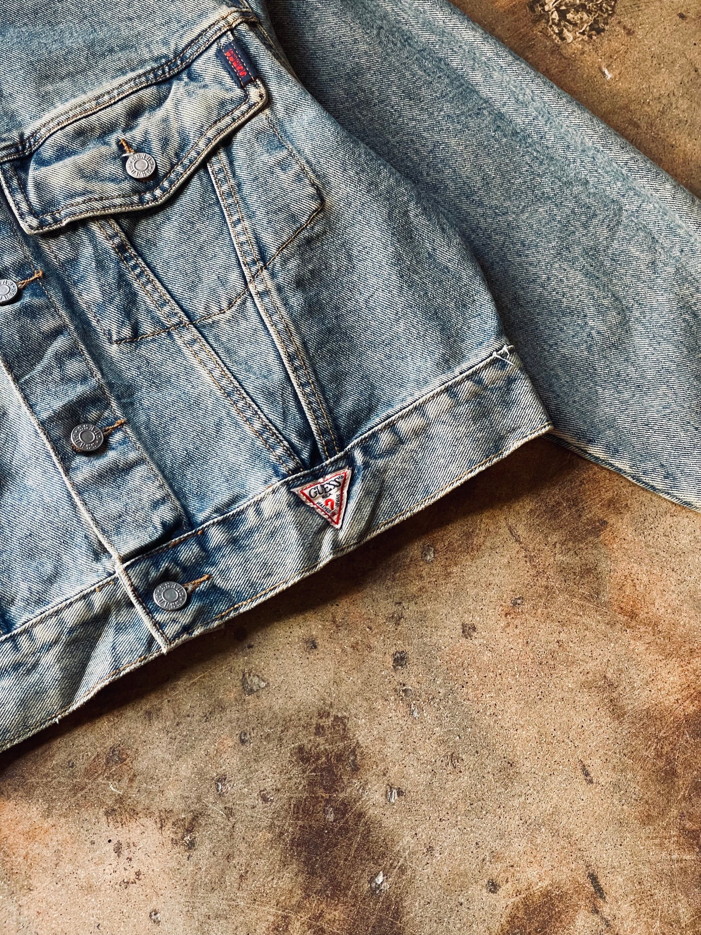 1980’s-90’s Guess Cropped Denim Jacket | Small