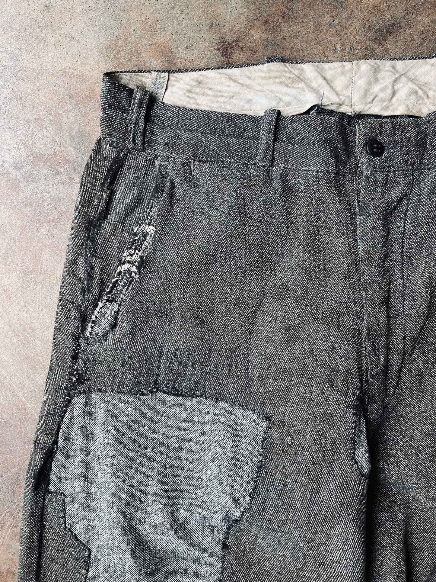 1930’s-40’s Salt & Pepper Work Chino | 31X28