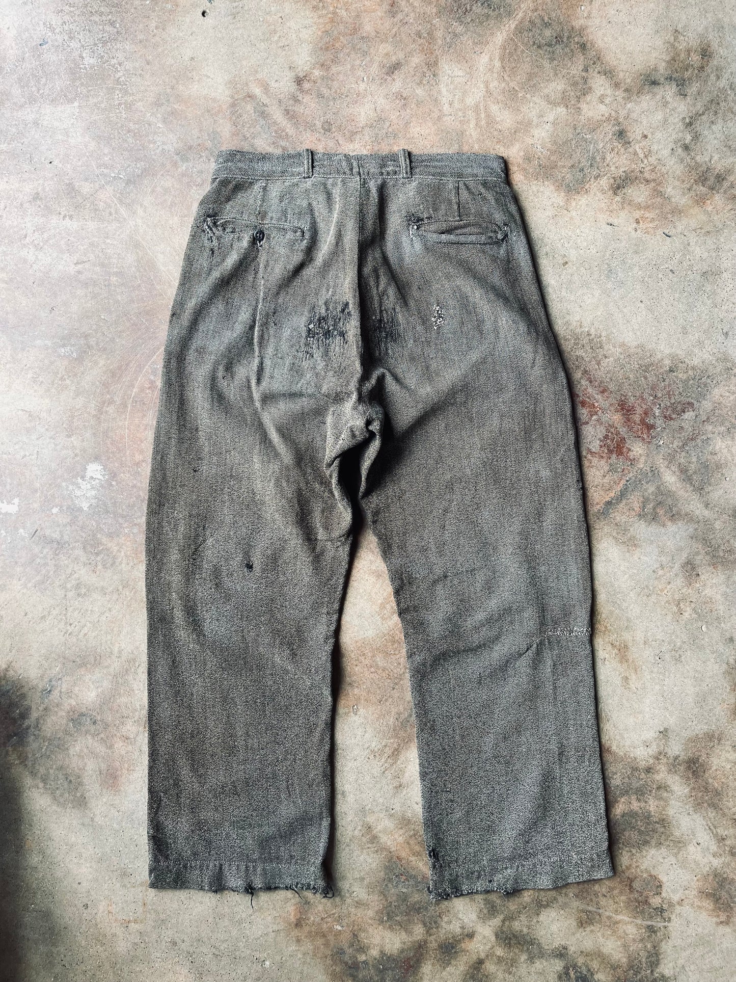 1930’s-40’s Salt & Pepper Work Chino | 31X28