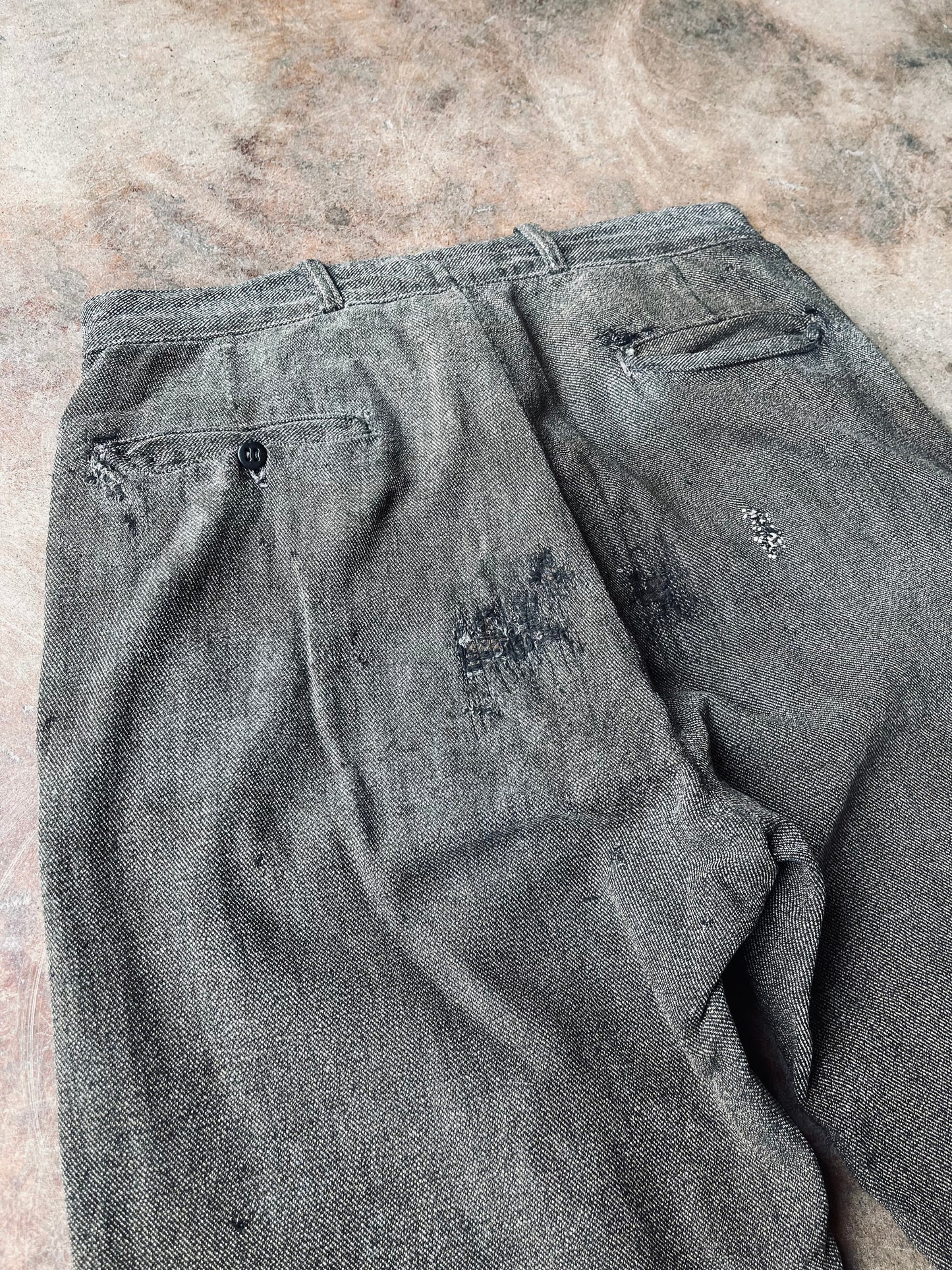 1930’s-40’s Salt & Pepper Work Chino | 31X28