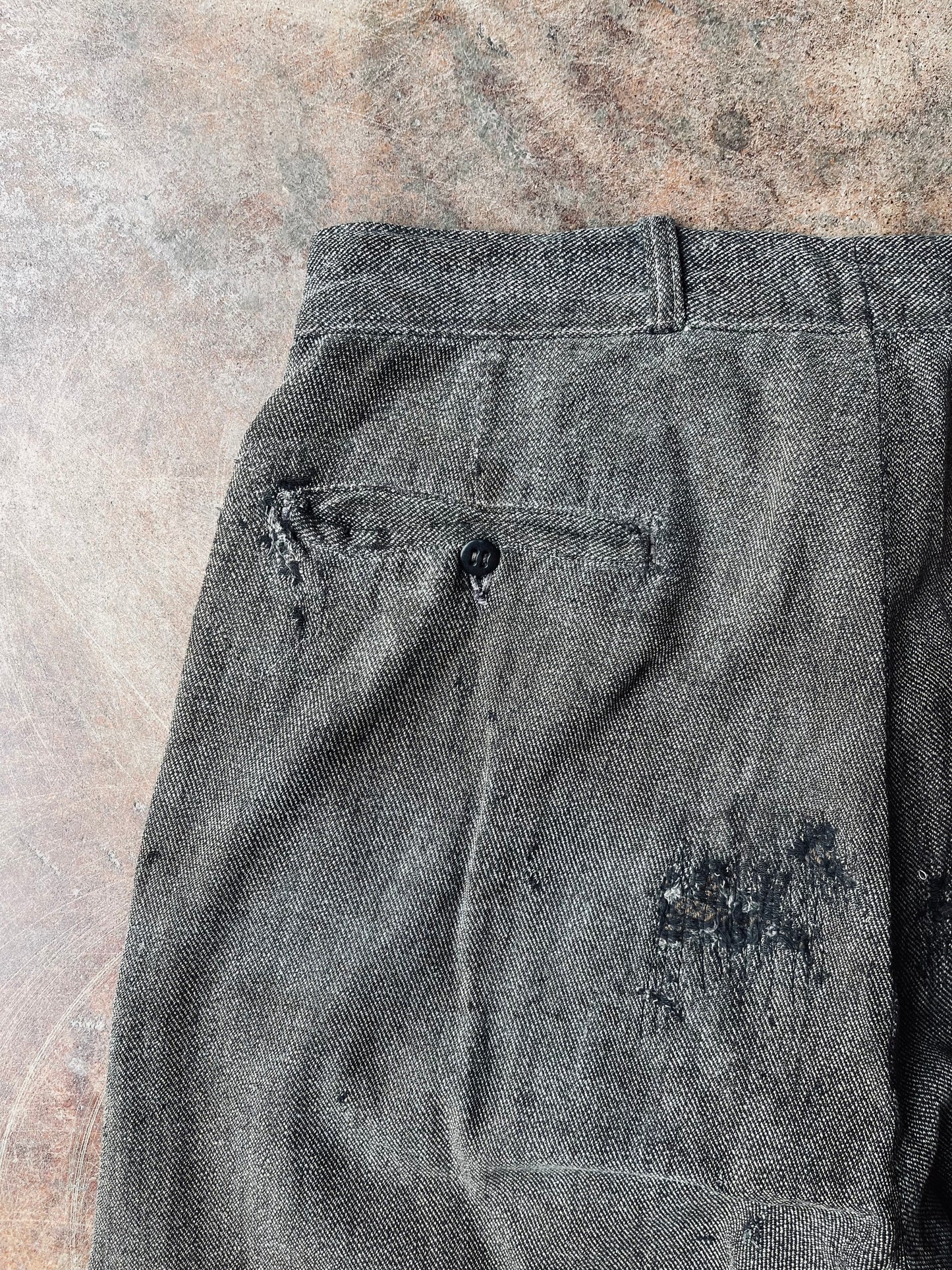 1930’s-40’s Salt & Pepper Work Chino | 31X28
