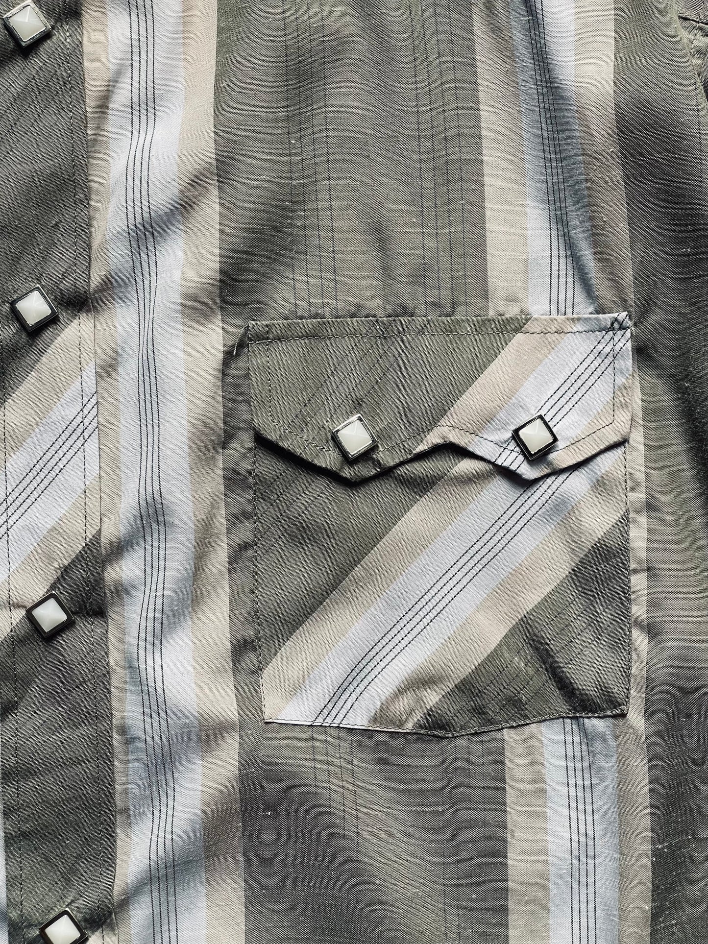 Vintage Striped Diamond Pearl Snap | X-Large