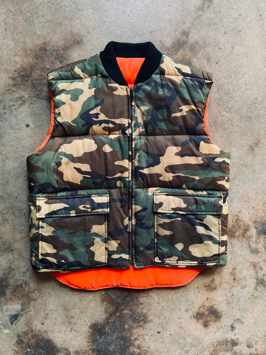 Vintage Western Field Reversible Quilted Vest | Large