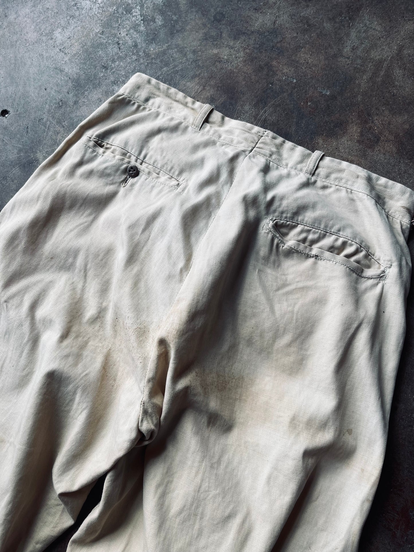 1940’s-50’s Twill Button Fly Chinos | 30X28