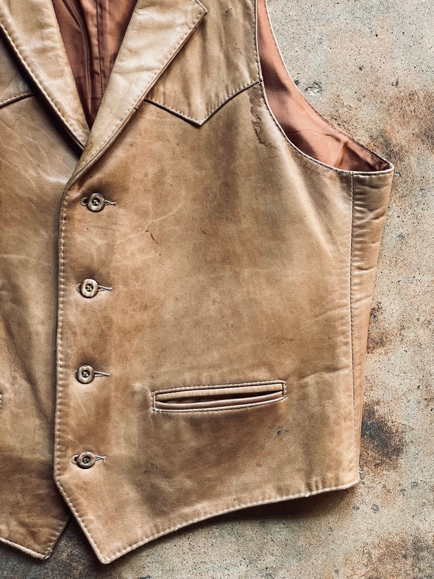 1970’s Remy Leather Vest | 42