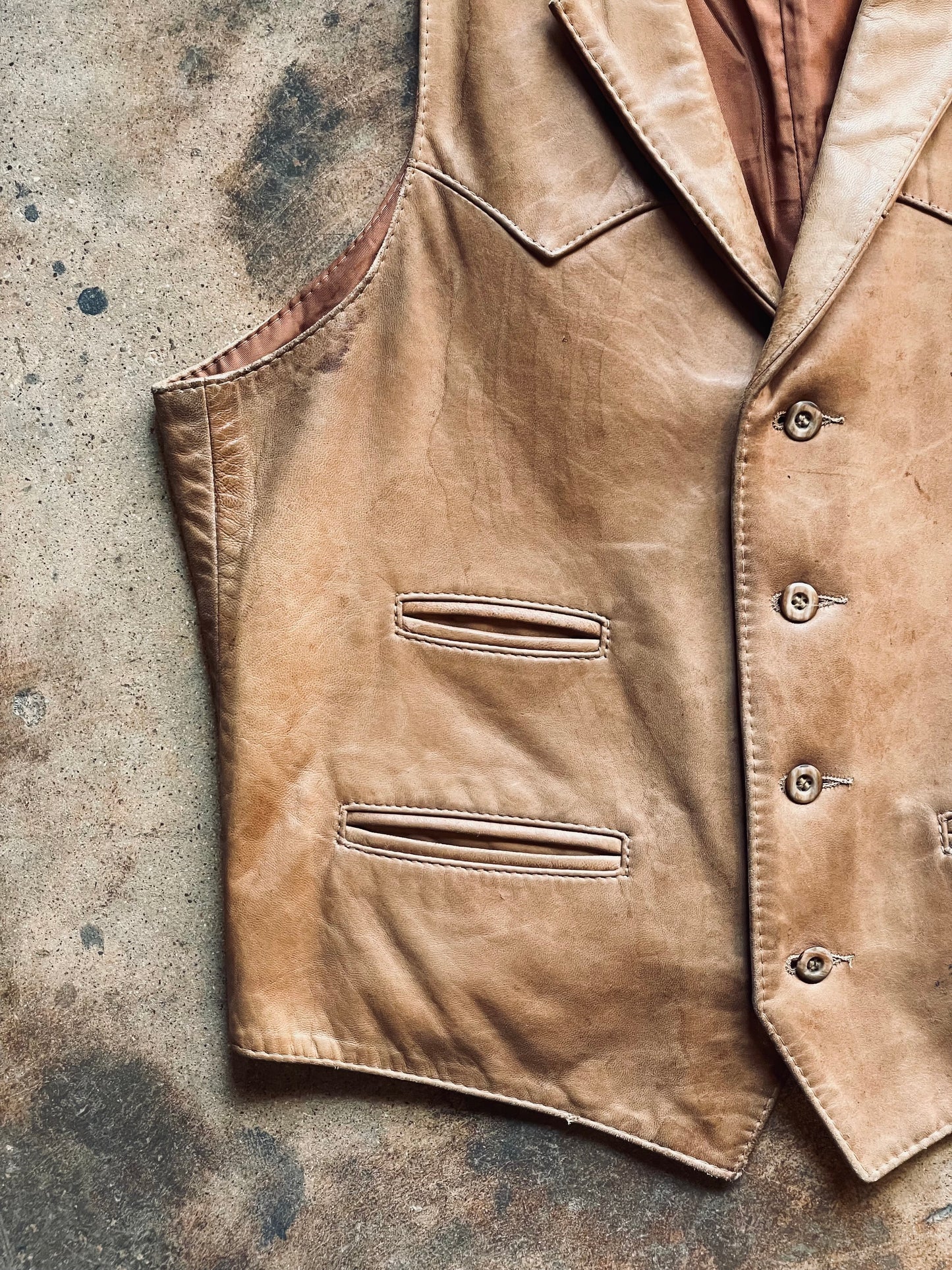 1970’s Remy Leather Vest | 42