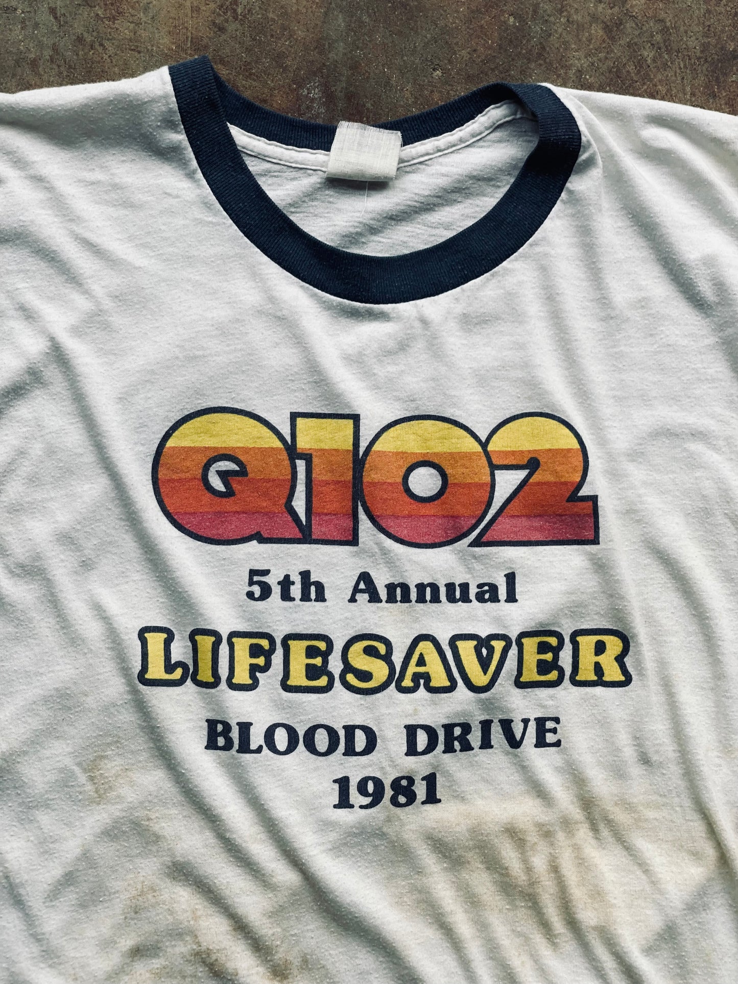 1981 Q102 Blood Drive Ringer Tee | Medium