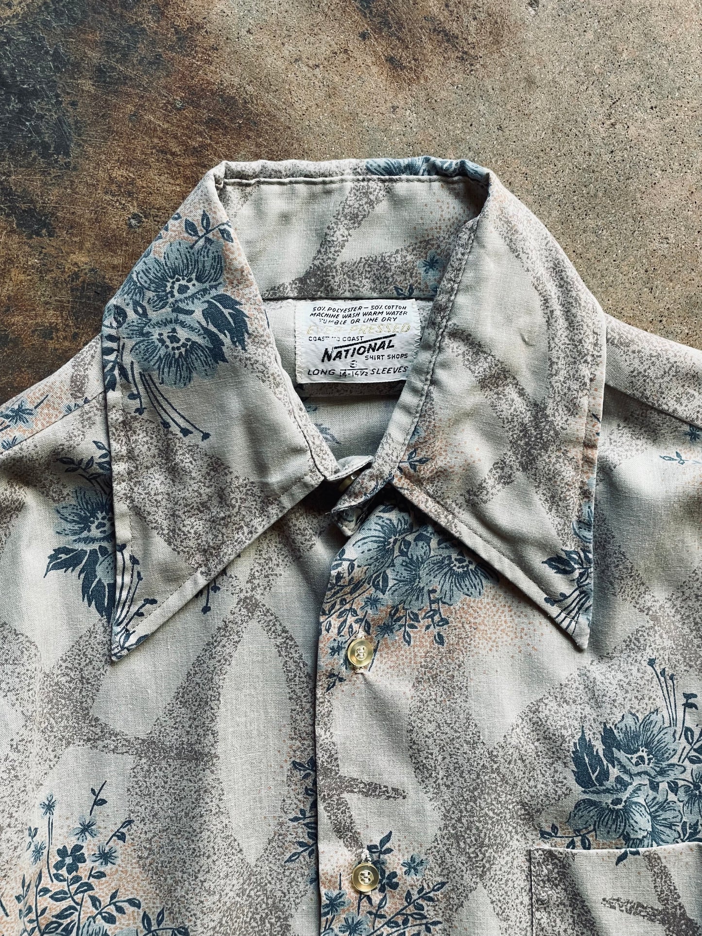 1970’s National Coast to Coast Floral Bouquet Print Shirt | Small