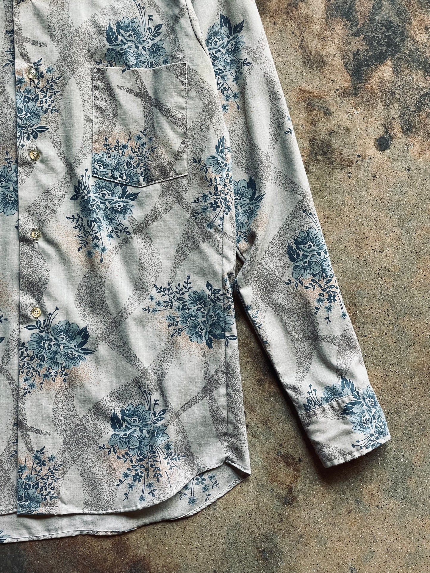 1970’s National Coast to Coast Floral Bouquet Print Shirt | Small