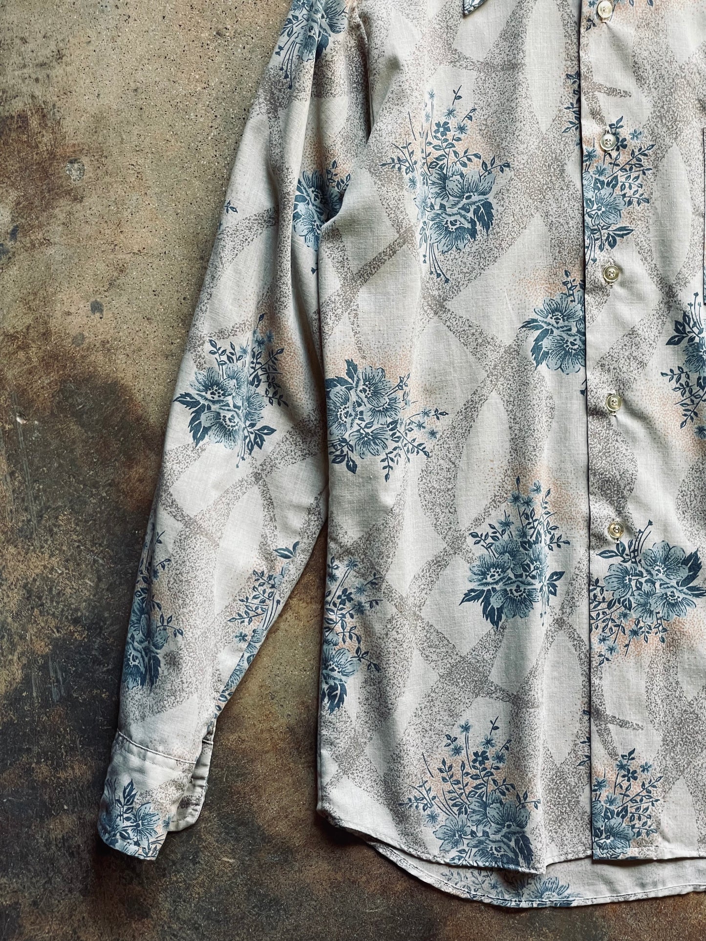 1970’s National Coast to Coast Floral Bouquet Print Shirt | Small