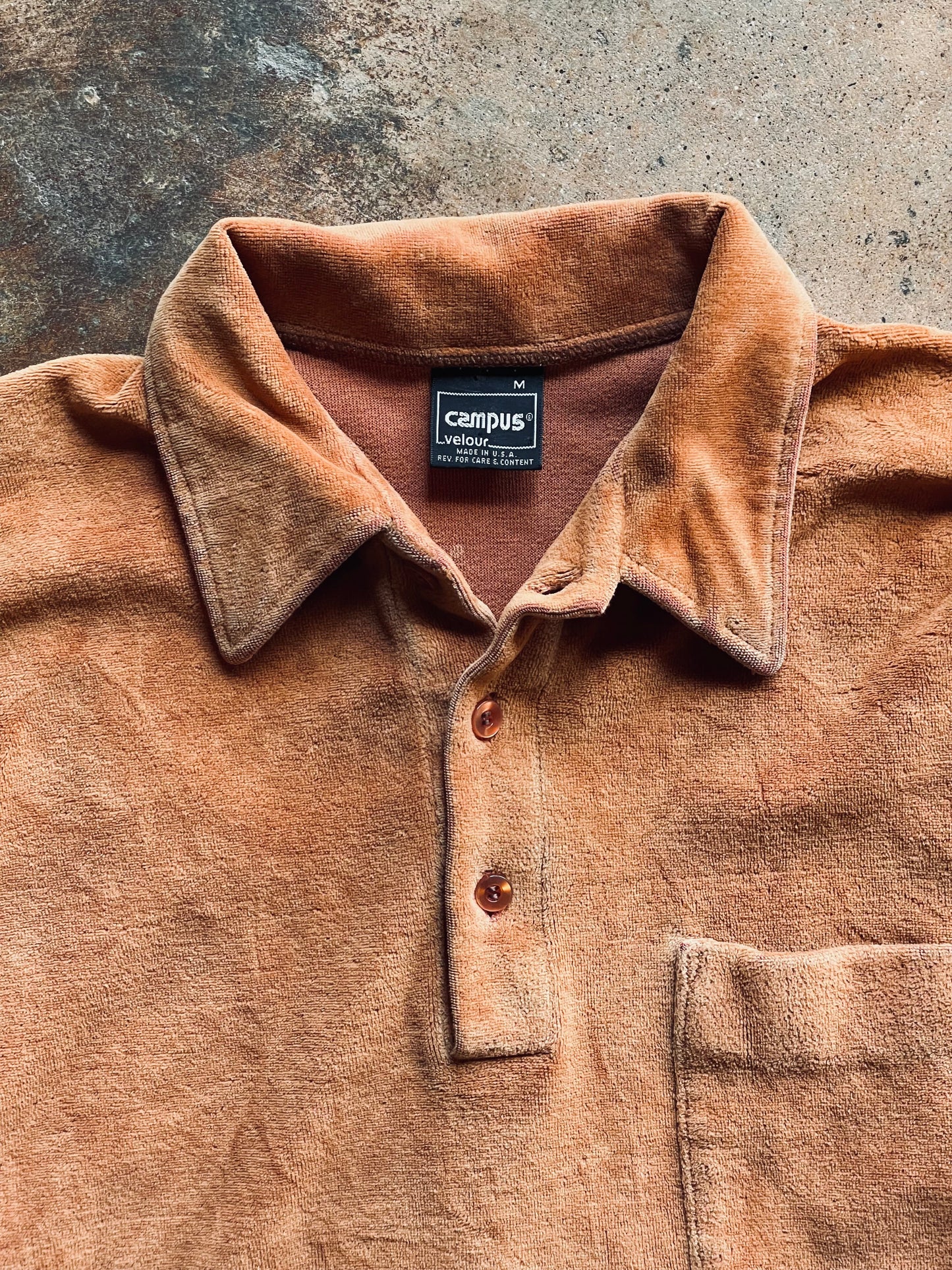 1980’s Campus Velour Polo | Medium