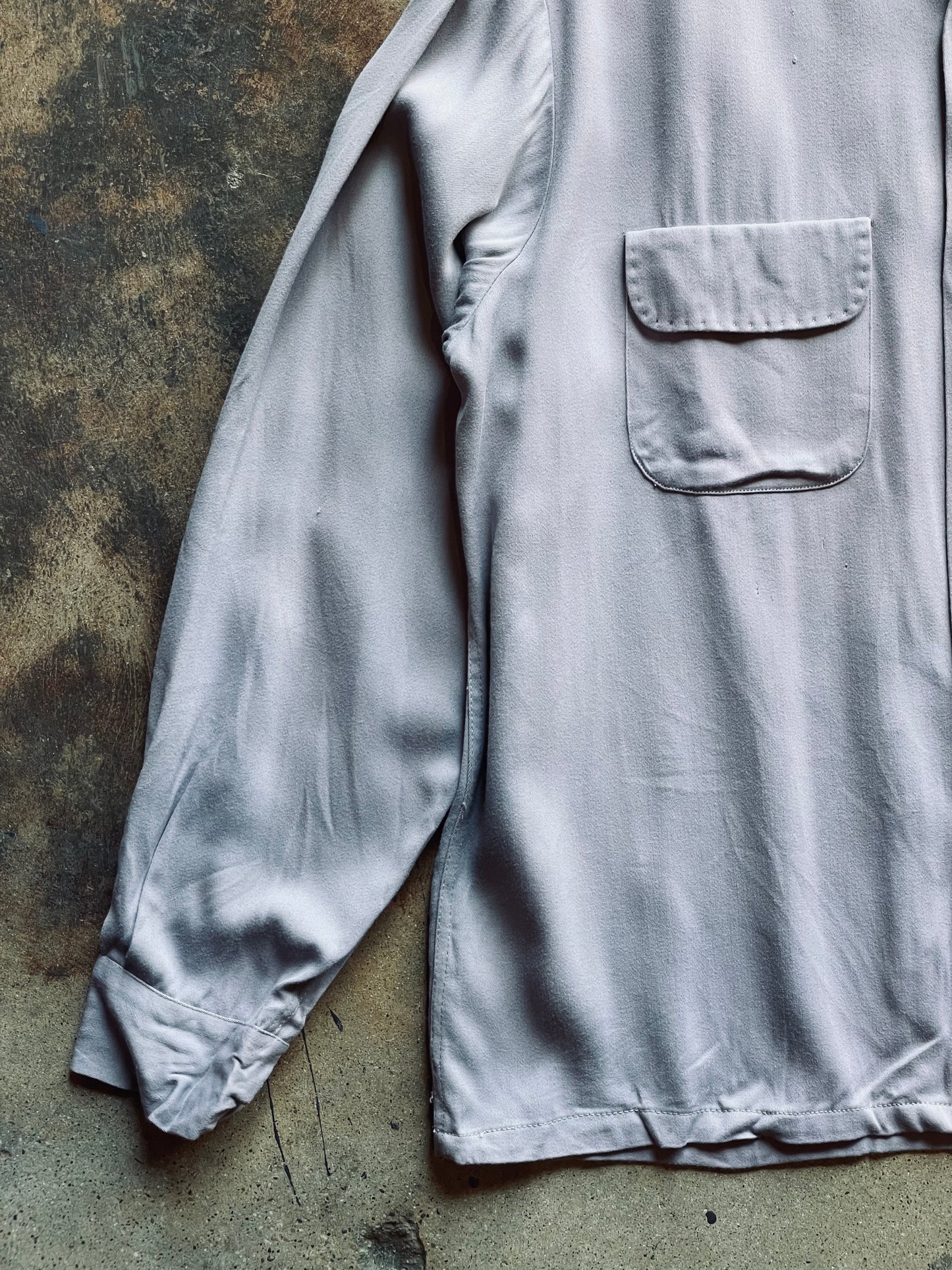 1950’s Pilgrim Gaberdine Loop Collar Shirt | Large