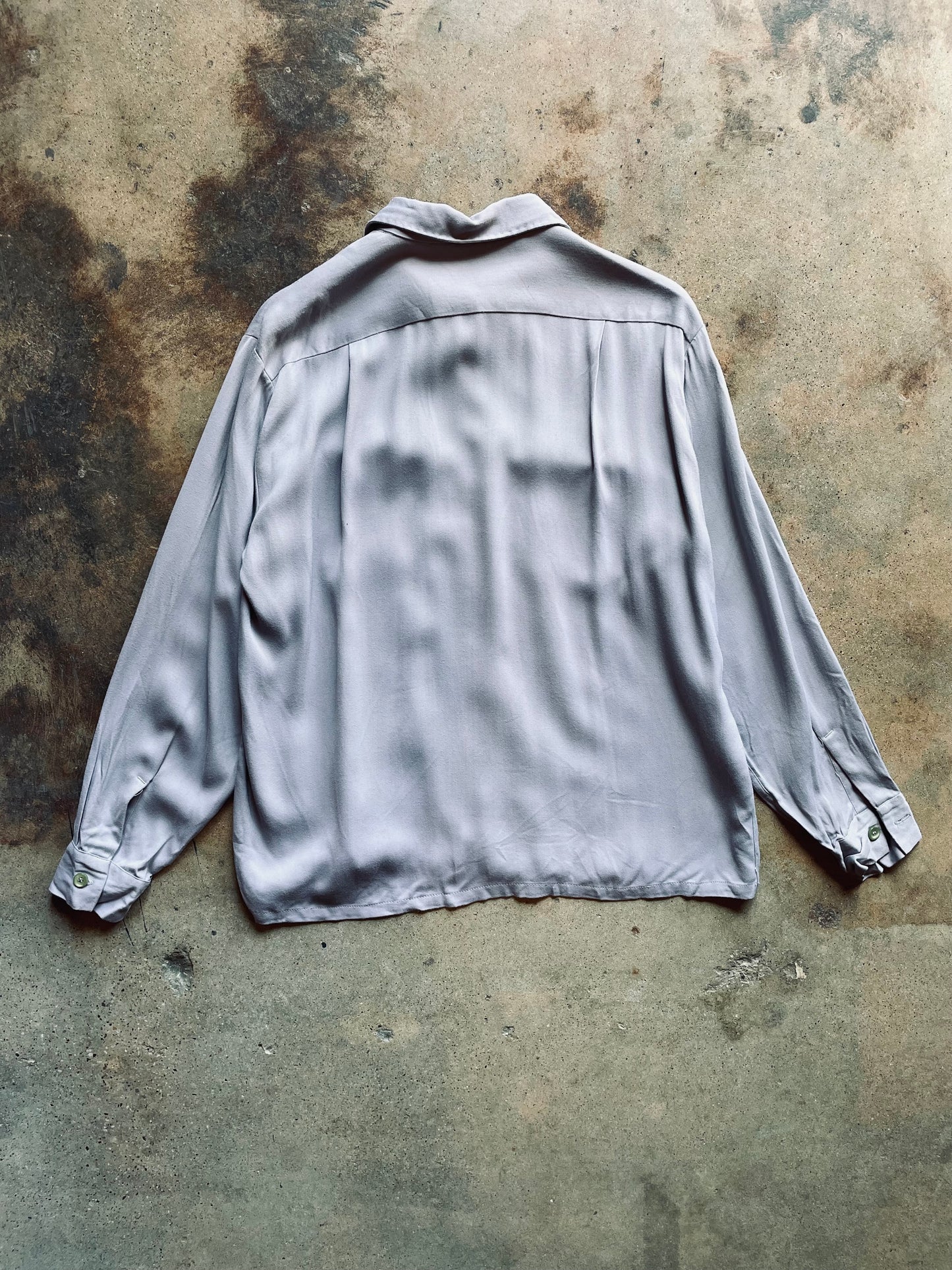 1950’s Pilgrim Gaberdine Loop Collar Shirt | Large