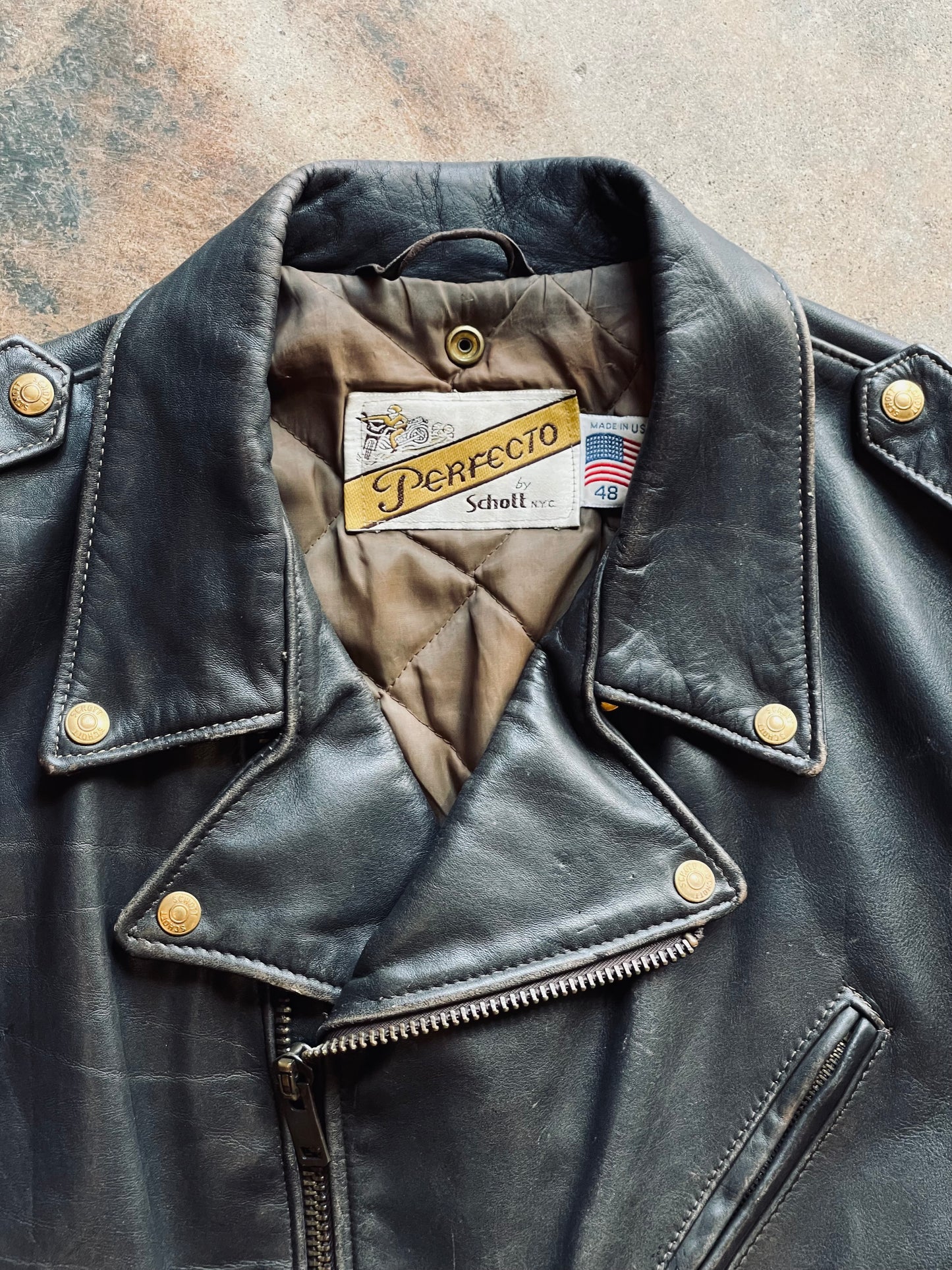 Vintage Schott NYC Perfecto Leather Jacket | 48