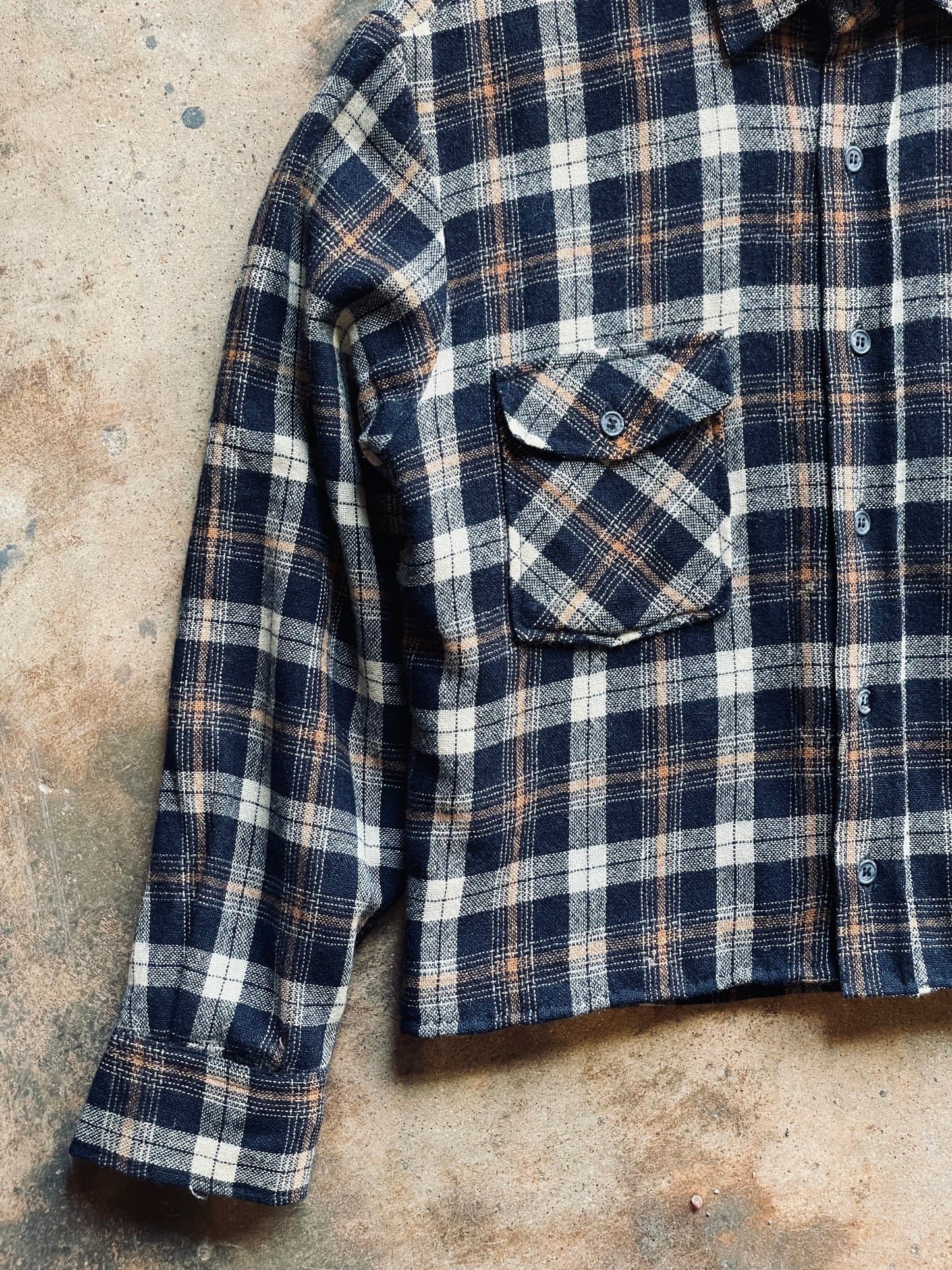 Vintage Grizzly Lined + Cropped Flannel | Small