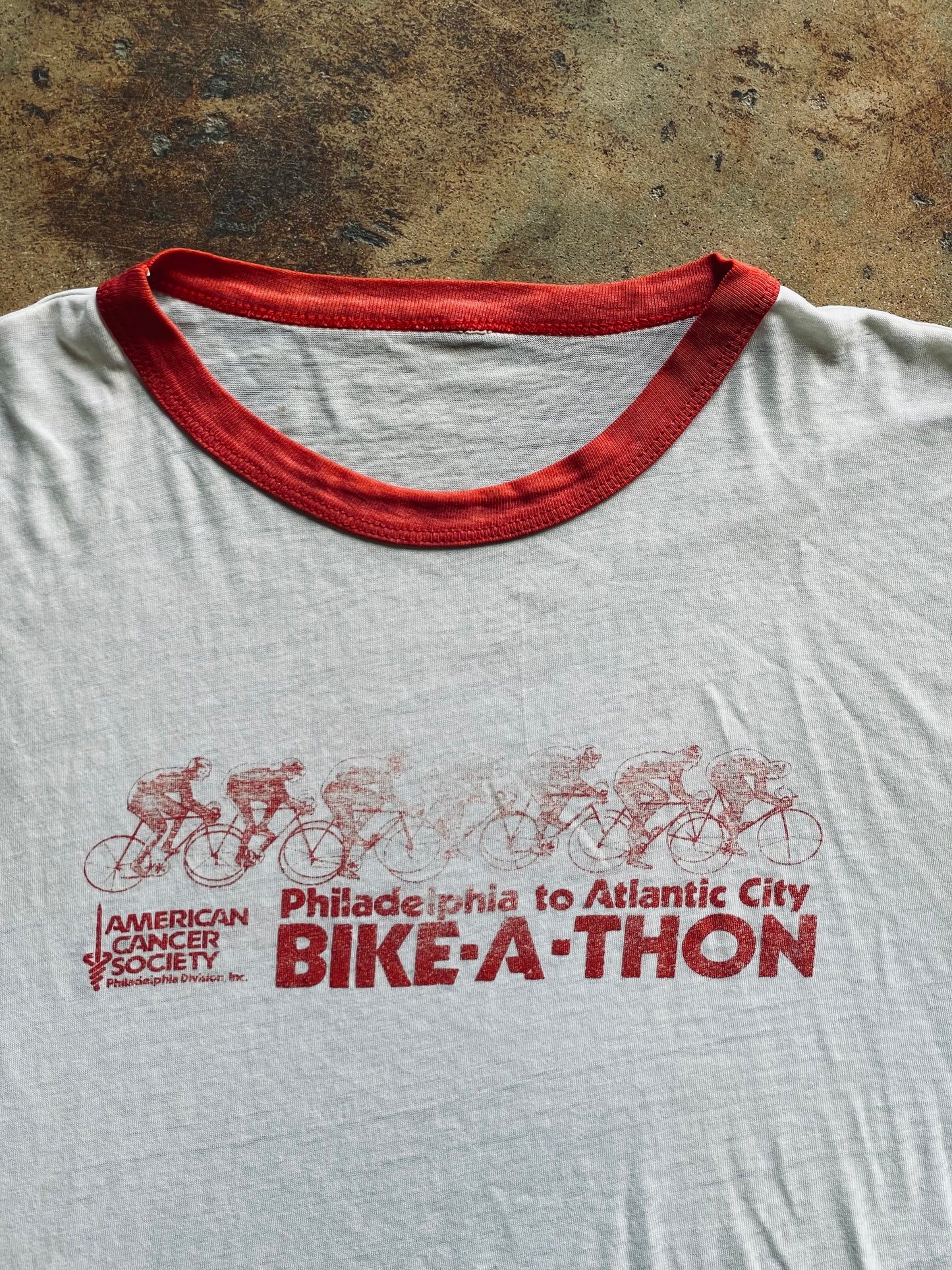 1984 ACS Bike-A-Thon Ringer Tee | Medium