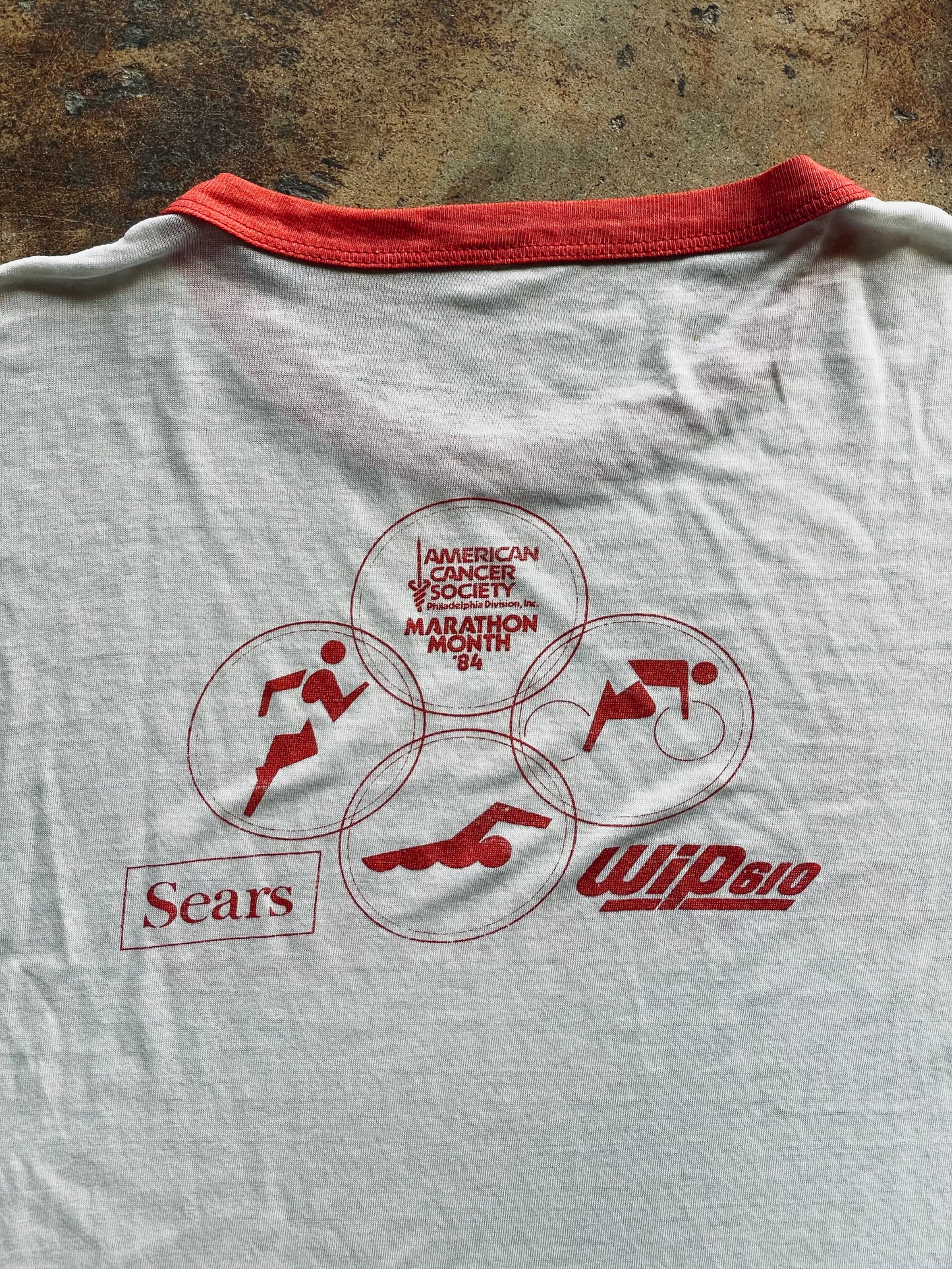 1984 ACS Bike-A-Thon Ringer Tee | Medium