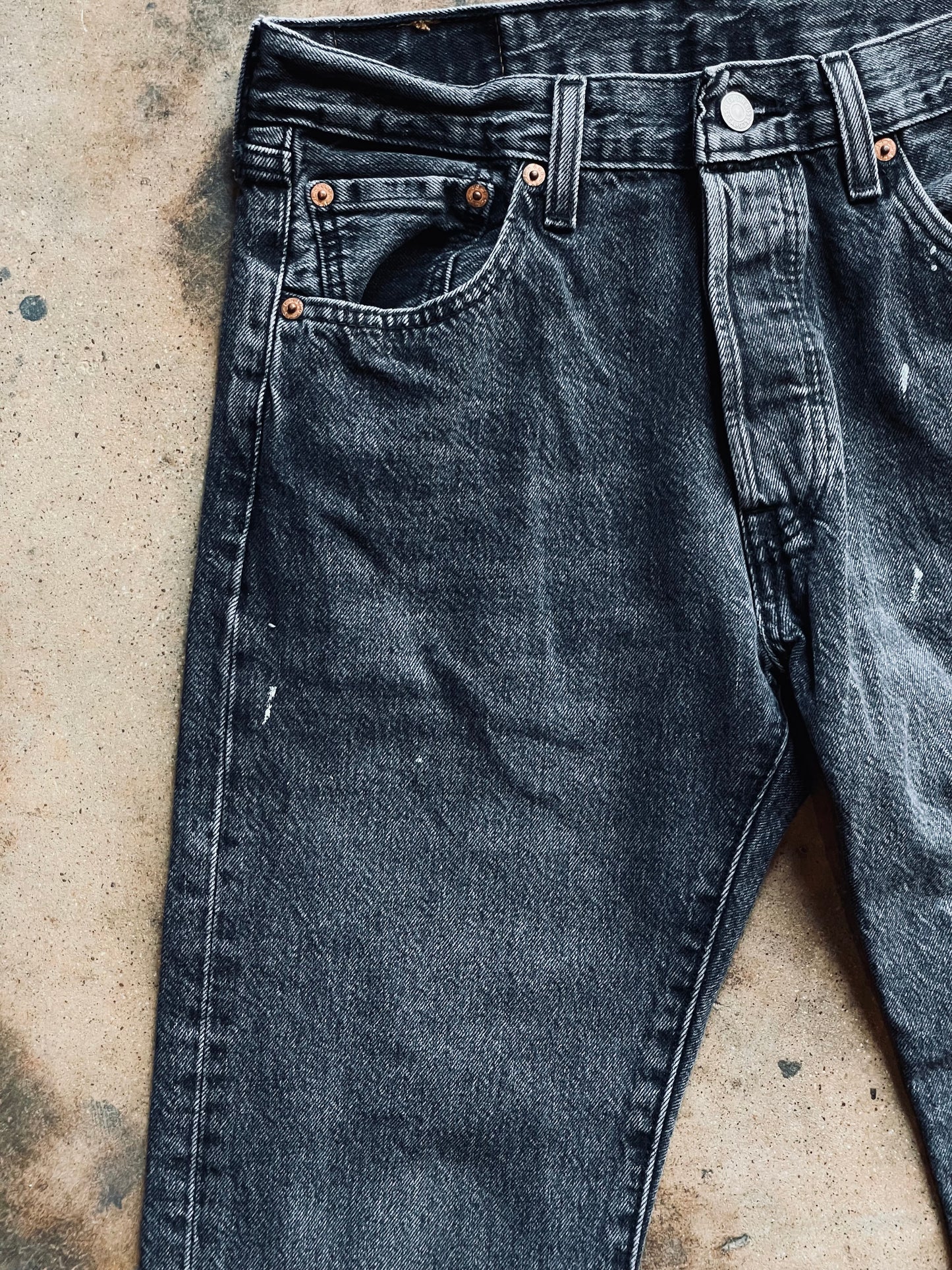Vintage Levi’s 501 Washed Black Denim | 30x30