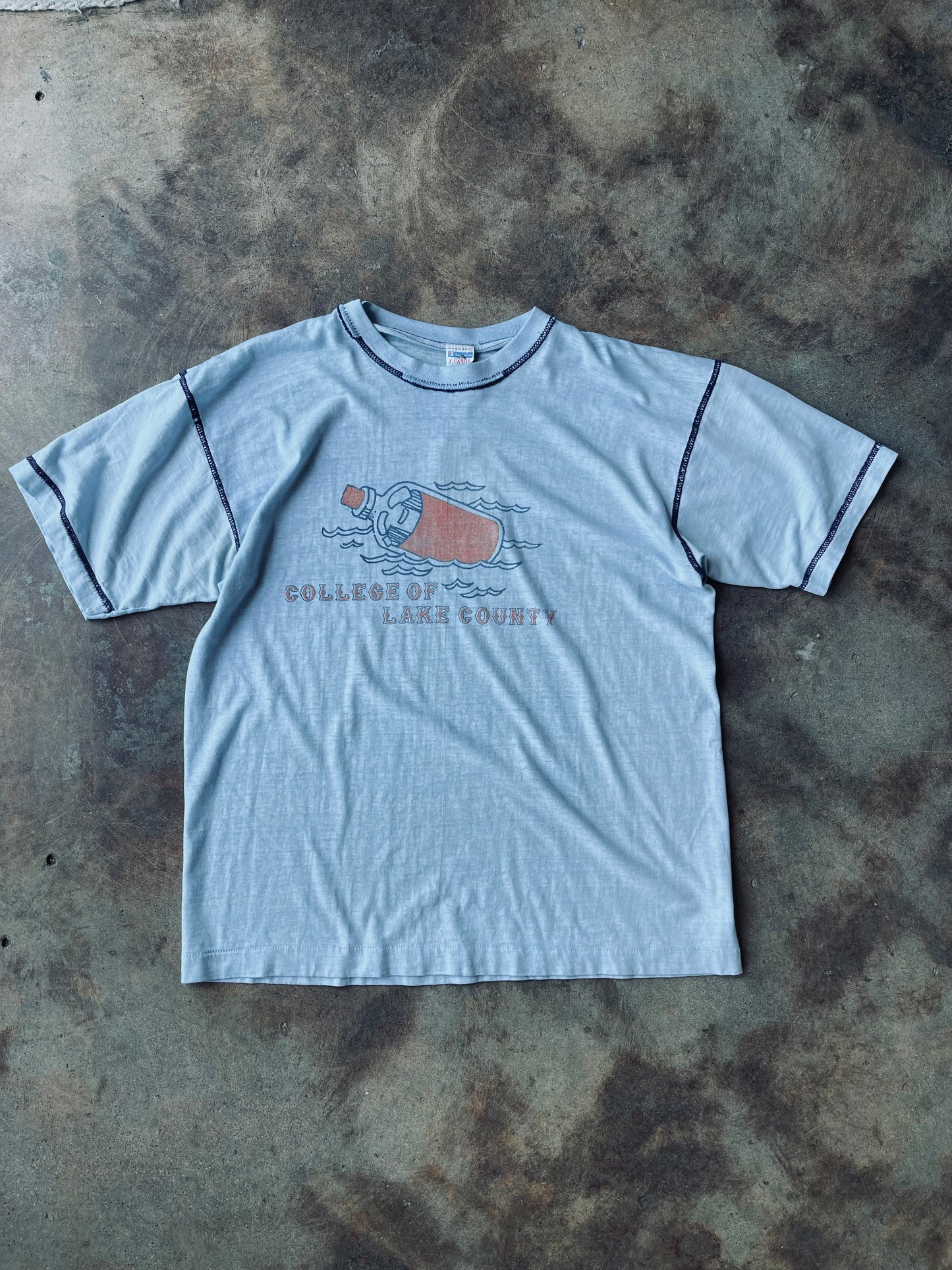 1980’s Champion “College of Lake County” Tee | X-Large