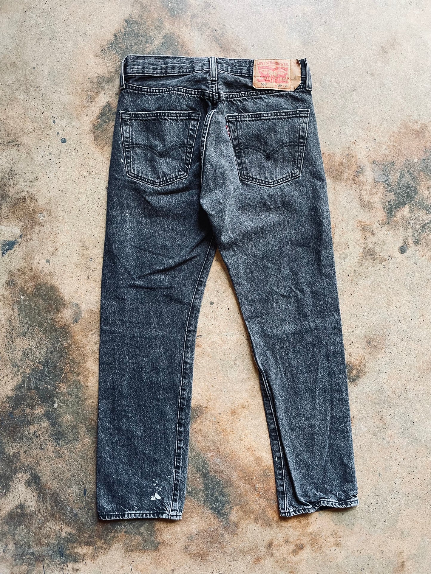 Vintage Levi’s 501 Washed Black Denim | 30x30