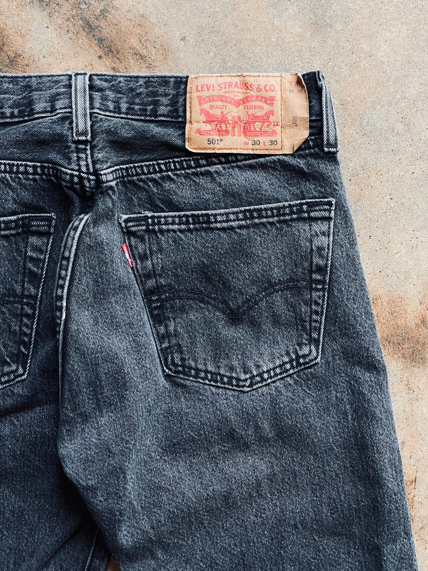 Vintage Levi’s 501 Washed Black Denim | 30x30