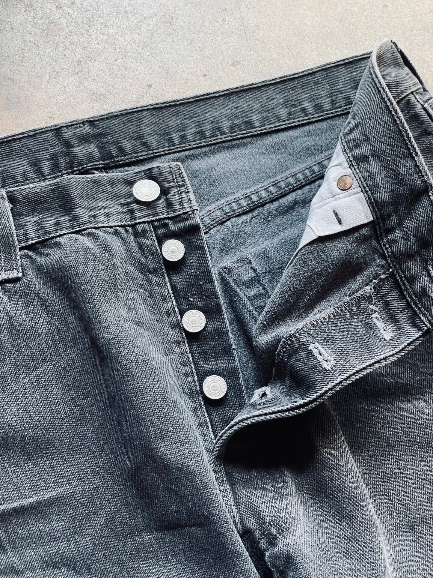 1999 Levi’s 501 Washed Black Denim | 35x34