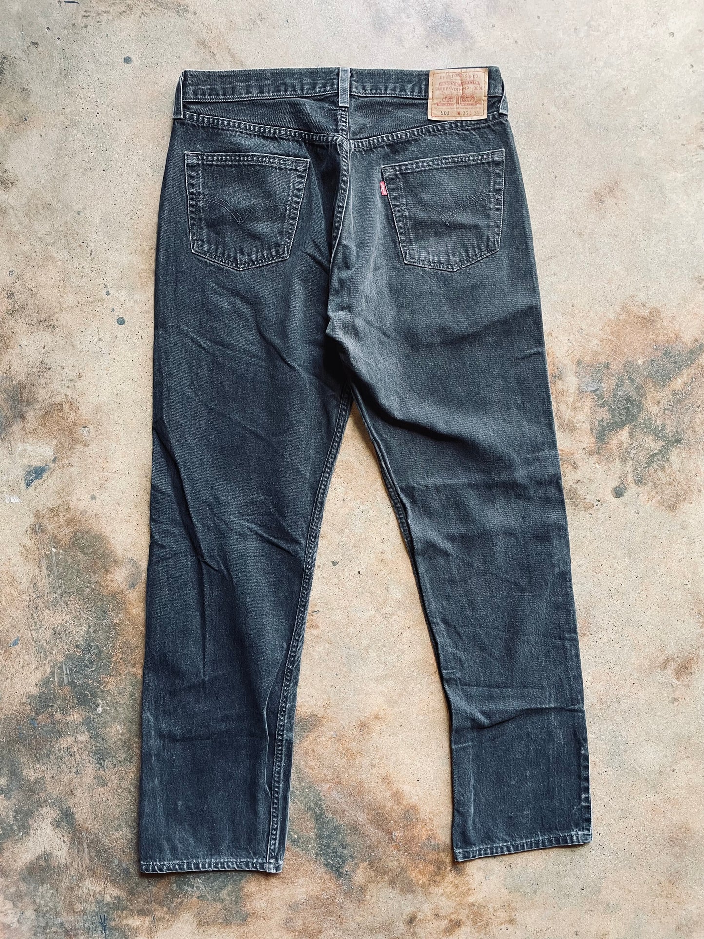 1999 Levi’s 501 Washed Black Denim | 35x34