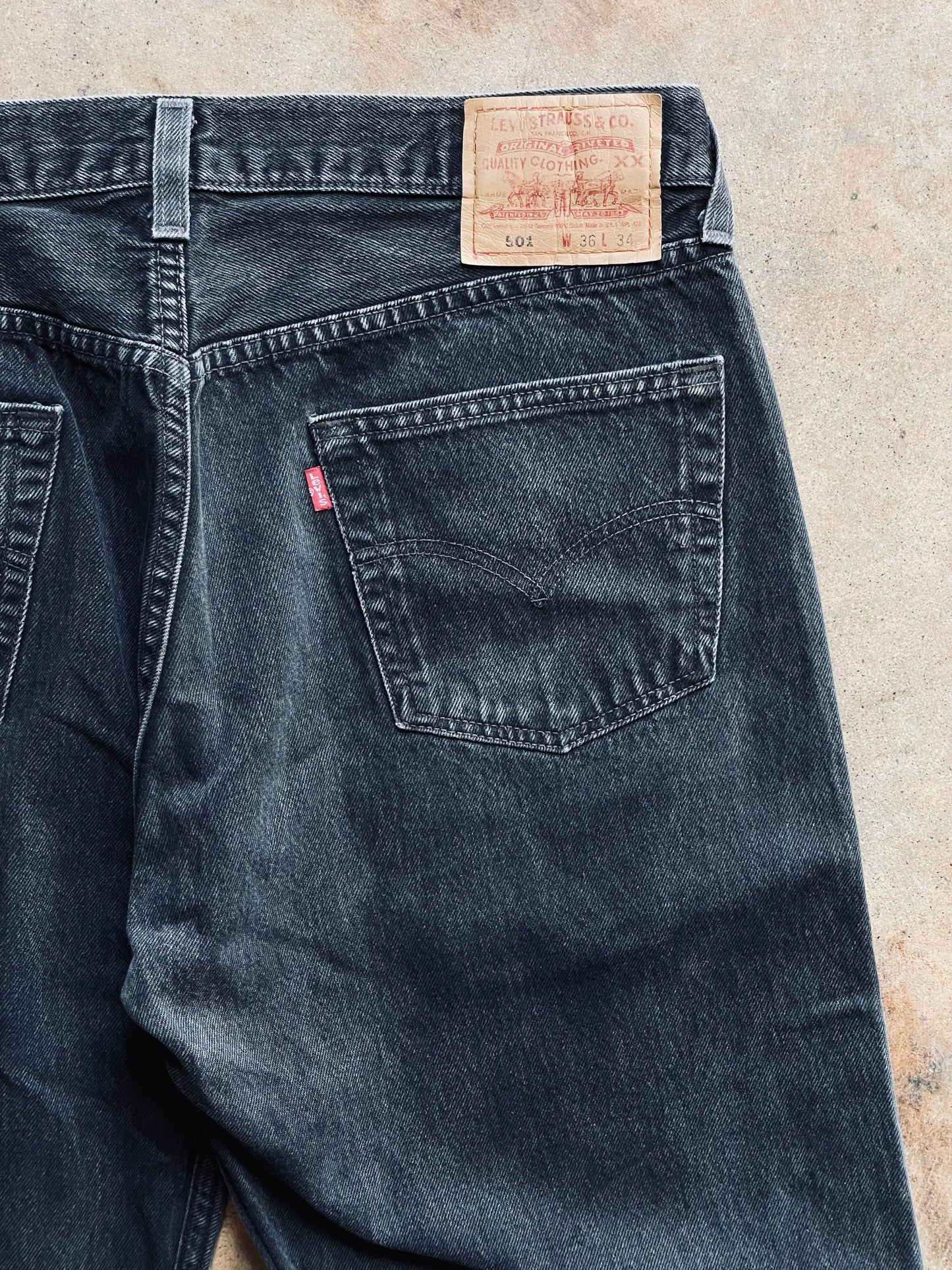 1999 Levi’s 501 Washed Black Denim | 35x34