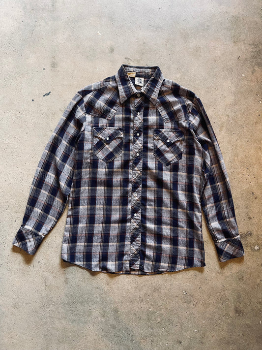 1970’s Kennington Plaid Pearl Snap | Large