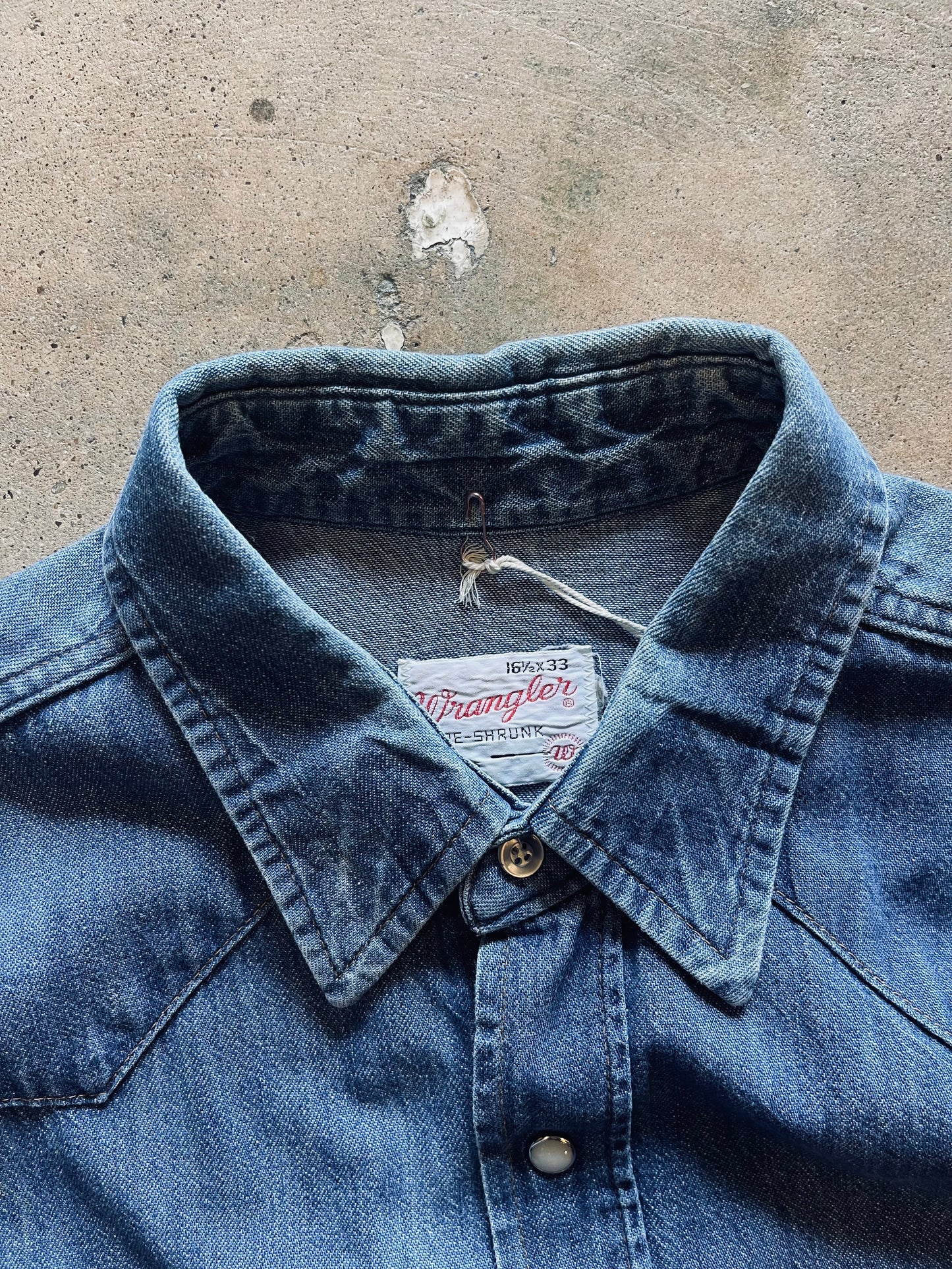 1960’s Wrangler Denim Pearl Snap | X-Large