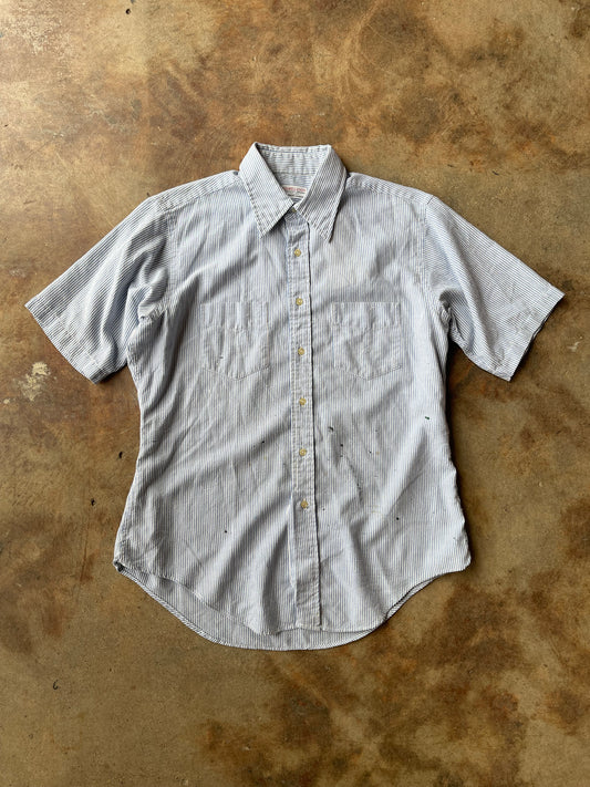 1970’S Culwell & Son Seersucker Painted Shirt | Large
