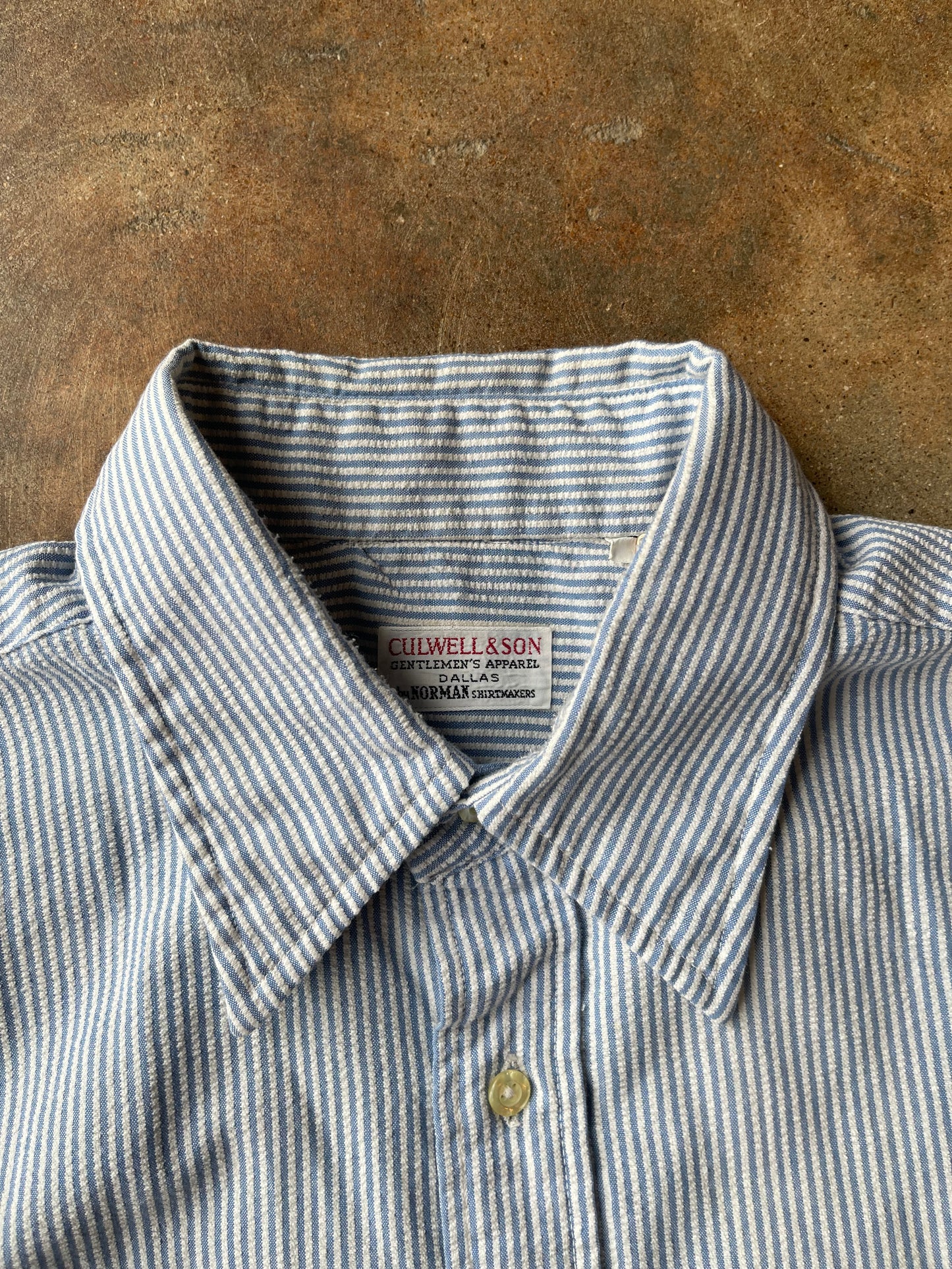 1970’S Culwell & Son Seersucker Painted Shirt | Large