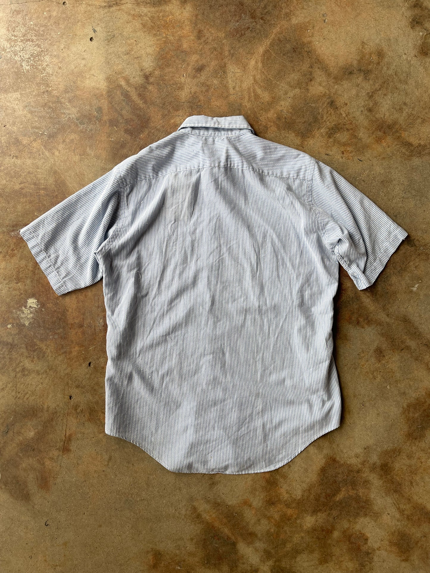 1970’S Culwell & Son Seersucker Painted Shirt | Large