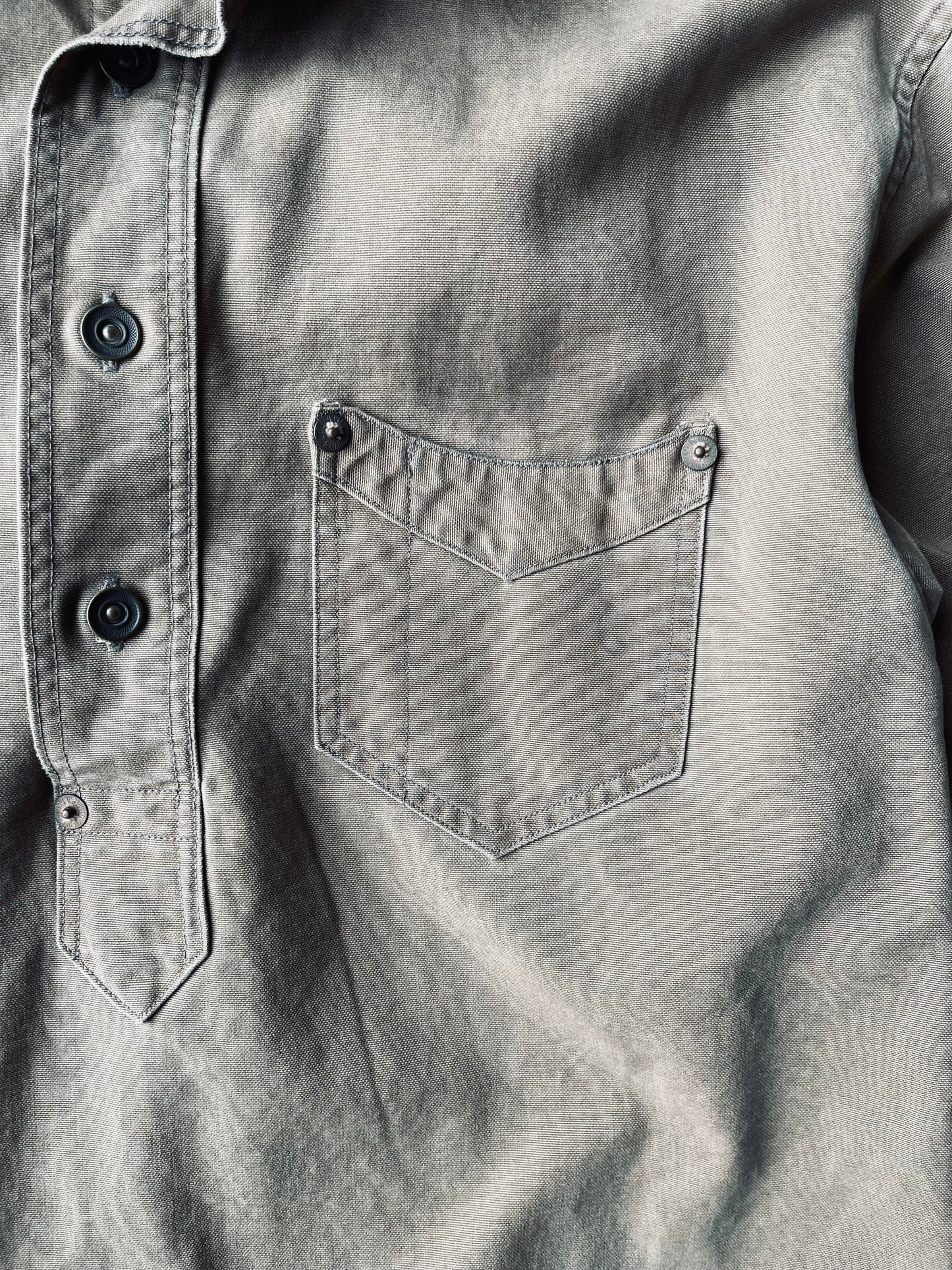 RRL Duck Overalls Canvas Pullover Shirt | Small