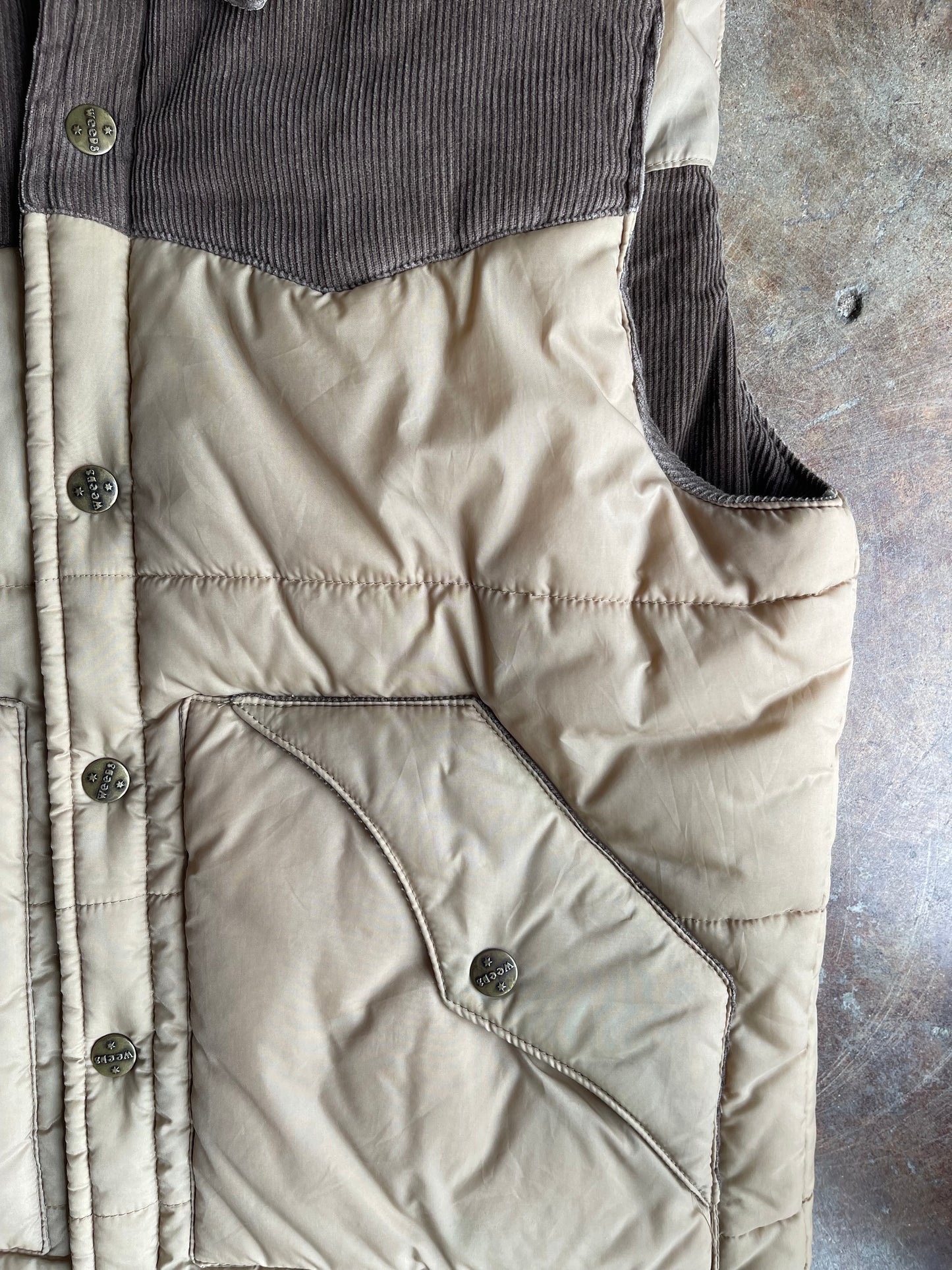1970’s-80’s Weeds Western Yolk Quilted Vest | Medium
