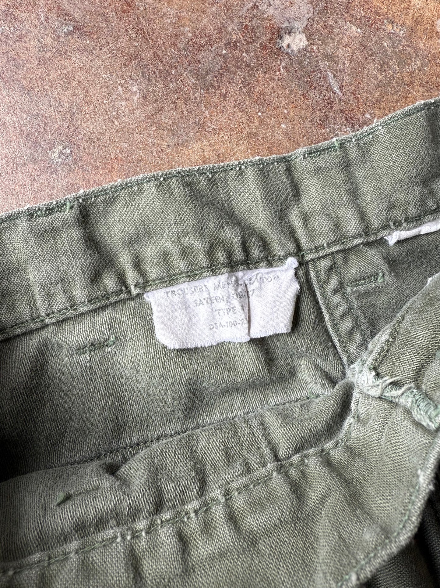 Vintage U.S. Military OG-107 Sateen Trousers | 33X30