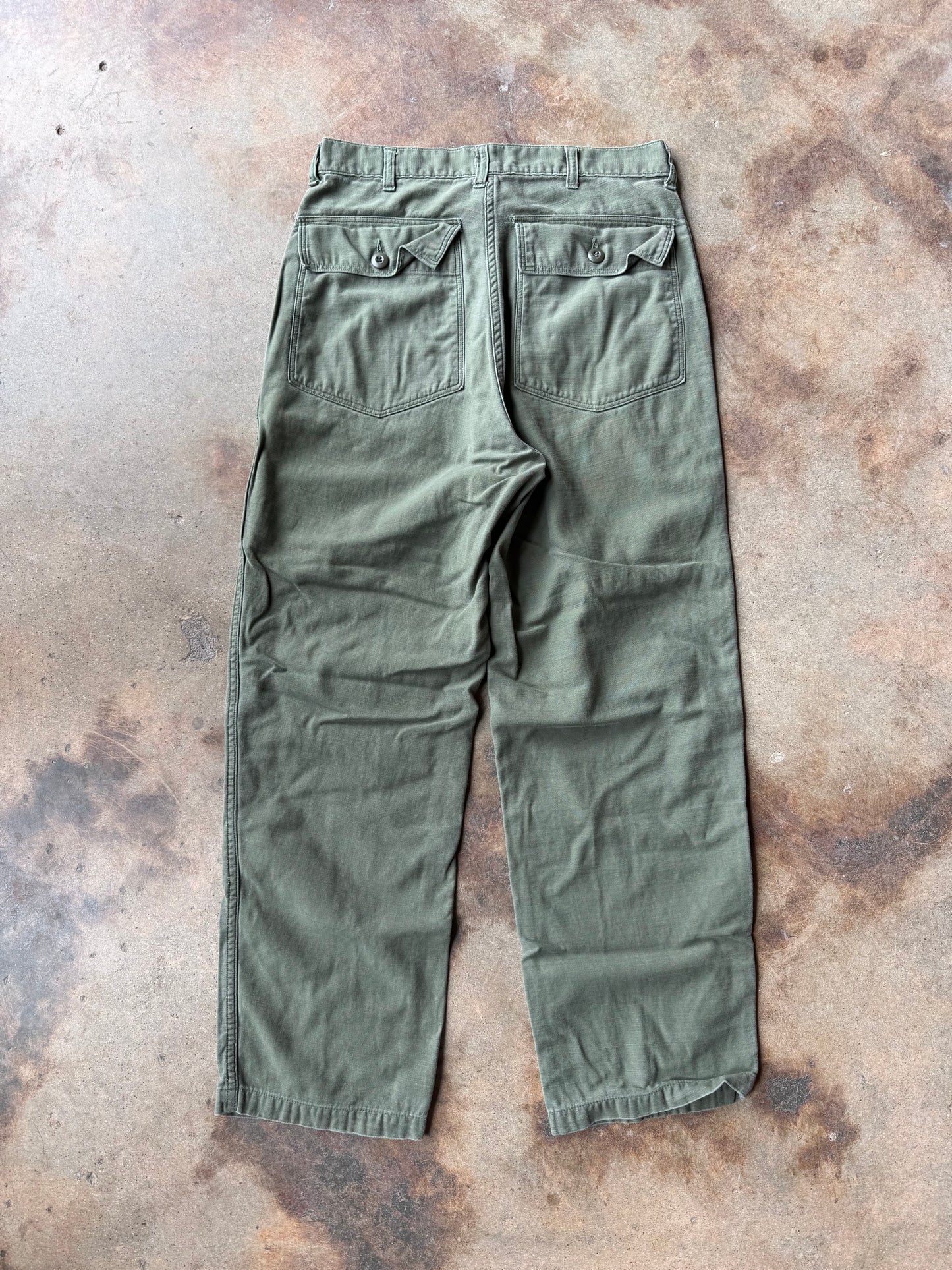 Vintage U.S. Military OG-107 Sateen Trousers | 33X30