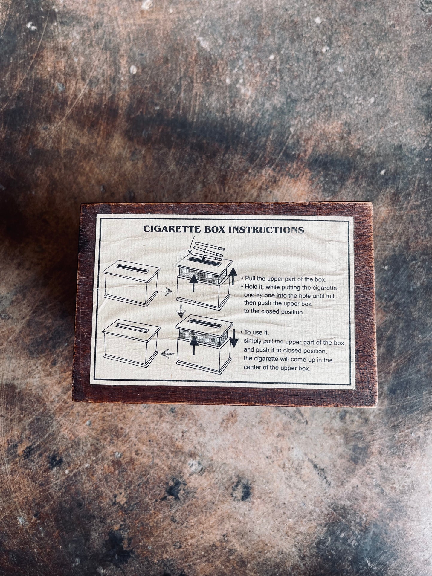 Vintage Carved Wood Cigarette Box