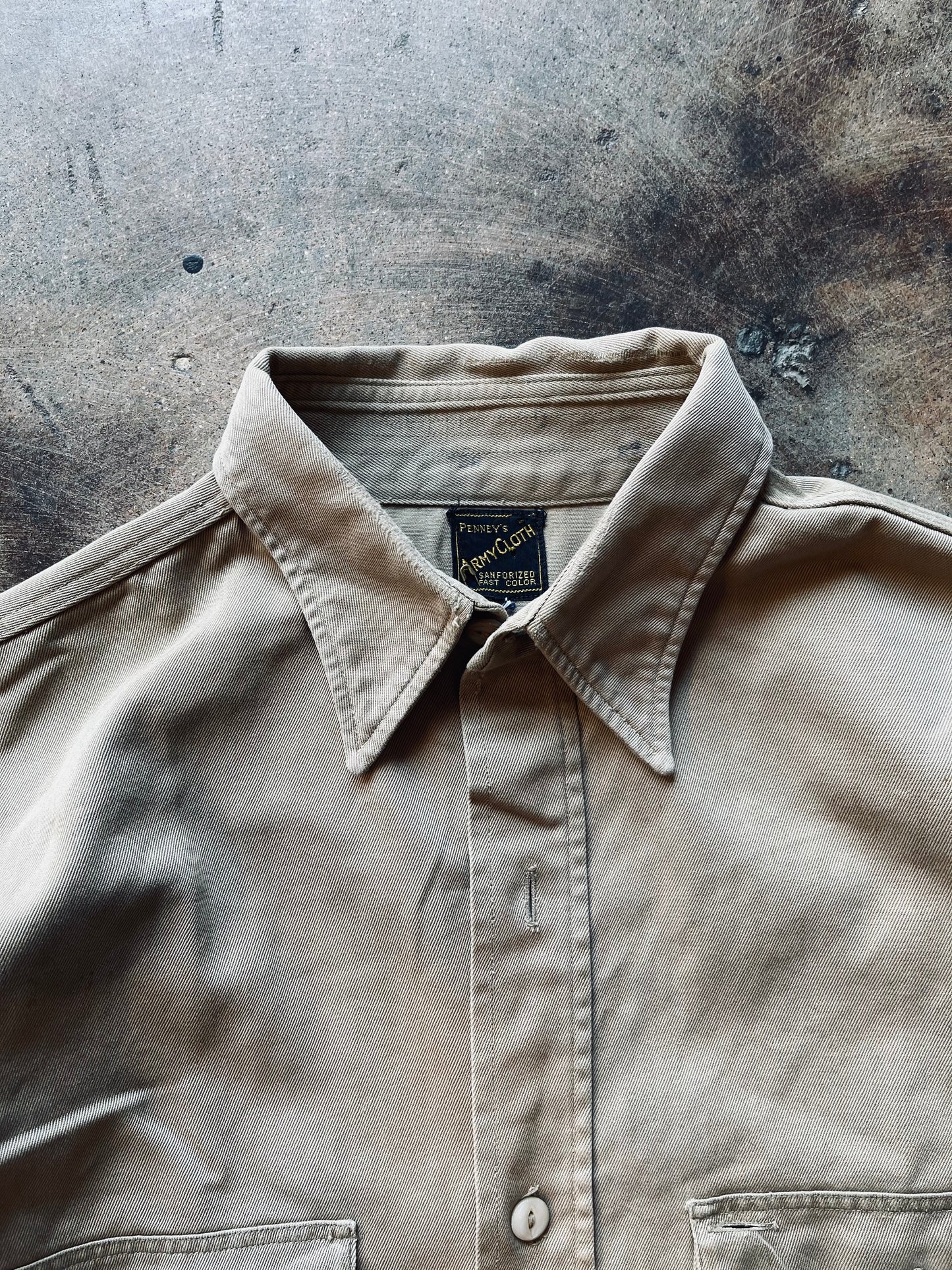 1940s/50s Penney’s Army Cloth Shirt | Large