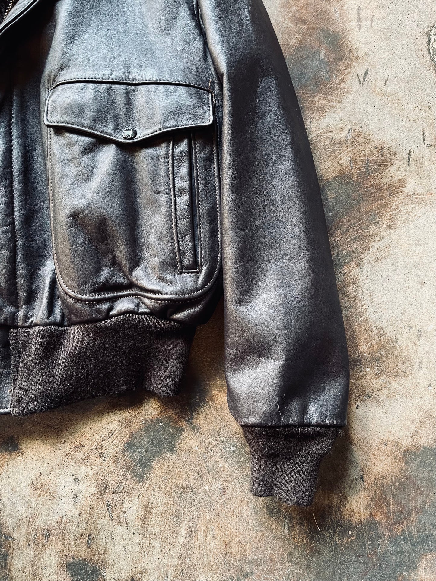 Vintage Schott NYC A-2 Naked Cowhide Flight Jacket | 44