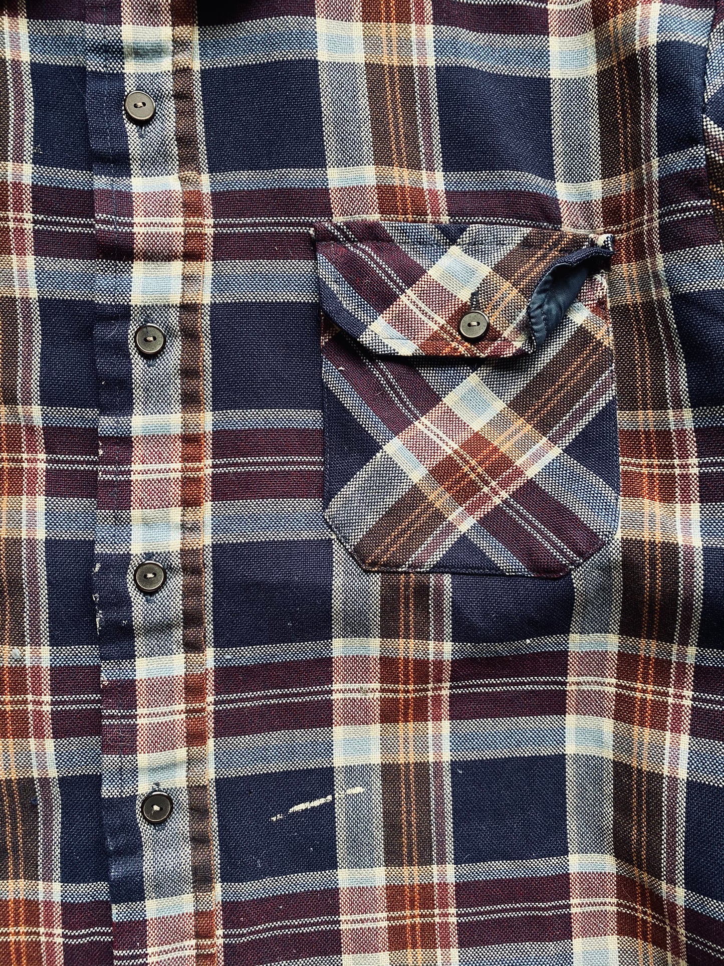 1980s Sears Plaid Work Shirt | Large