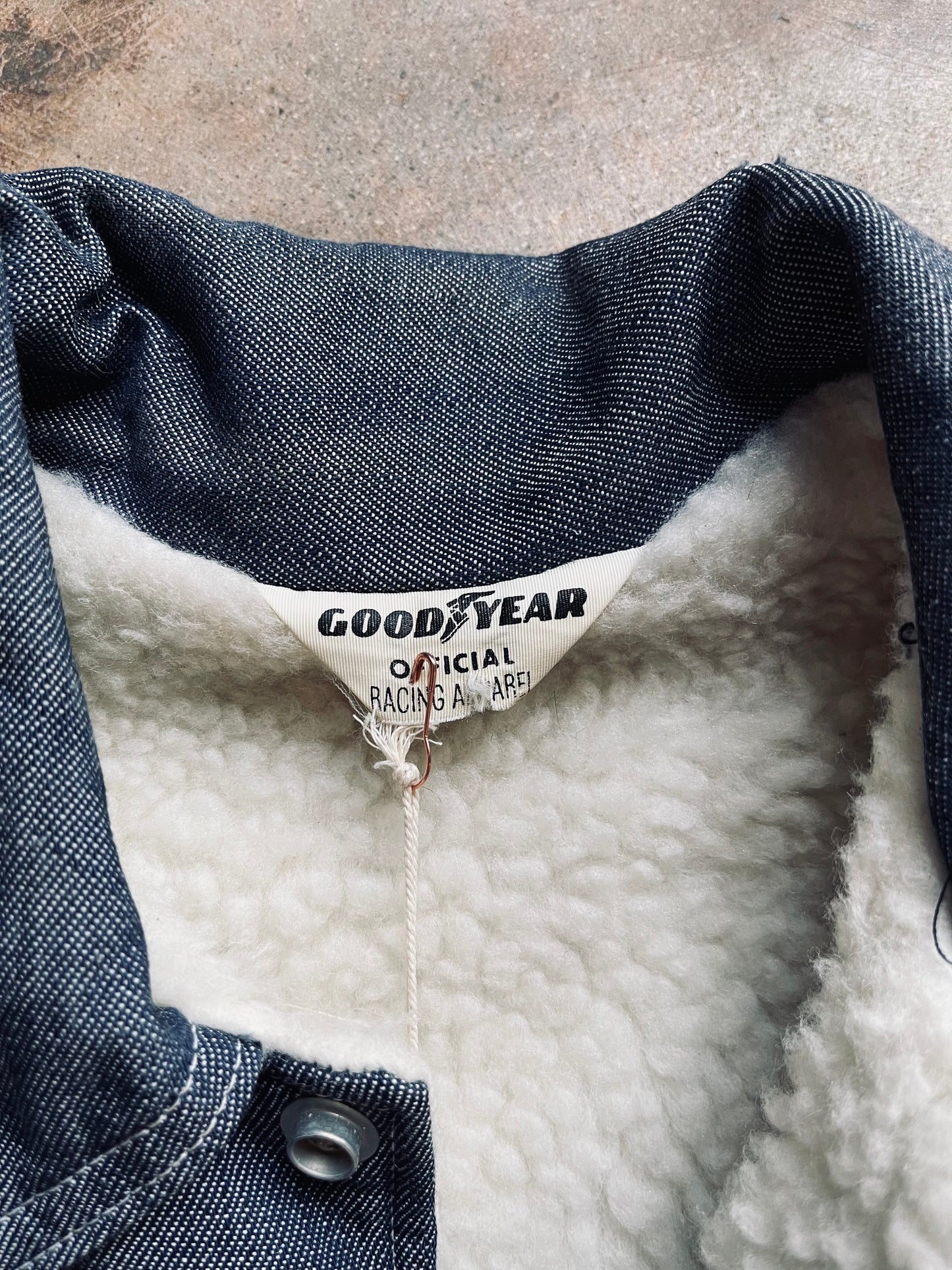 Vintage Goodyear Racing Apparel Denim Jacket | Large