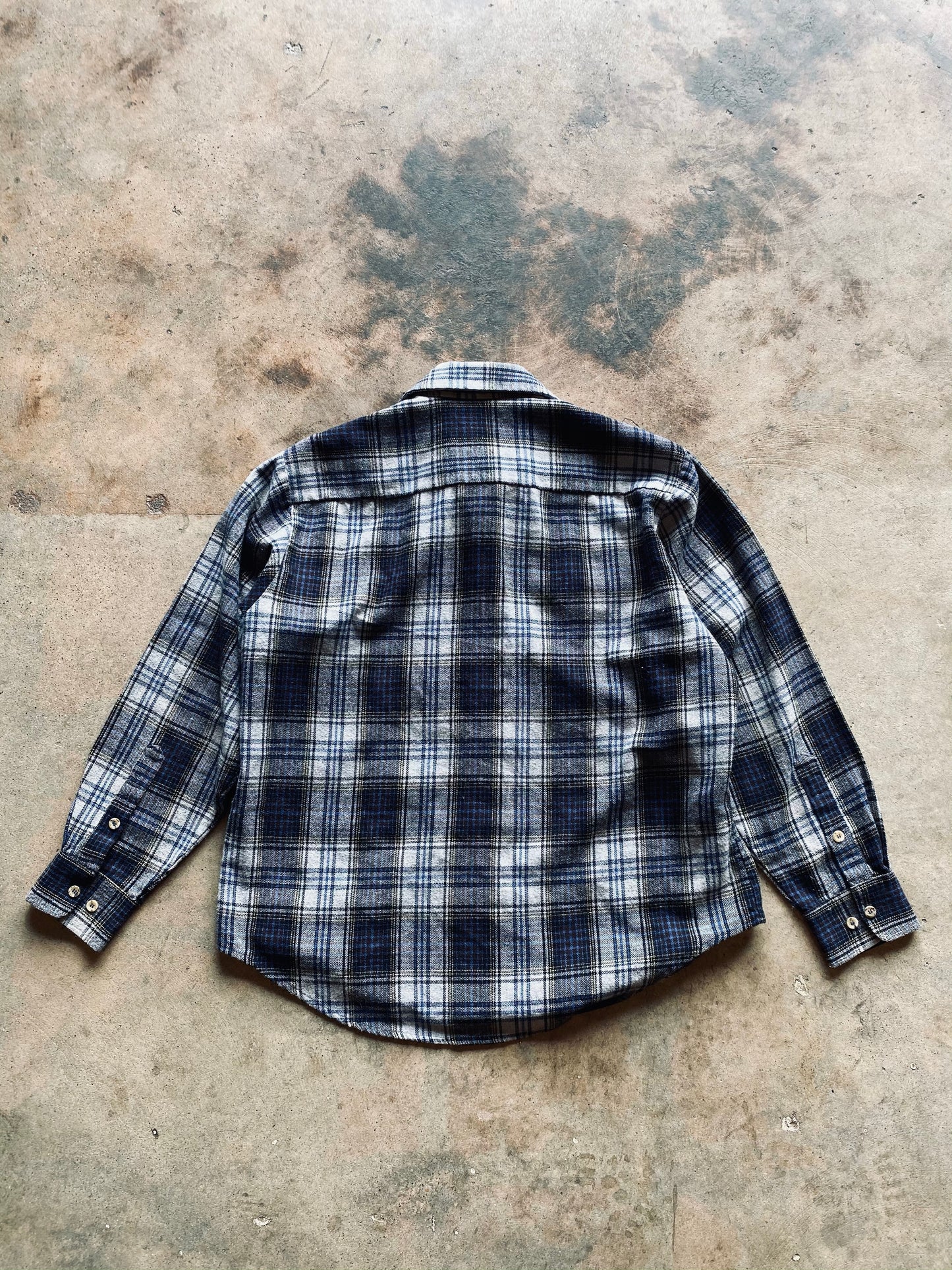 1970s Sears Flannel Work Shirt | Medium