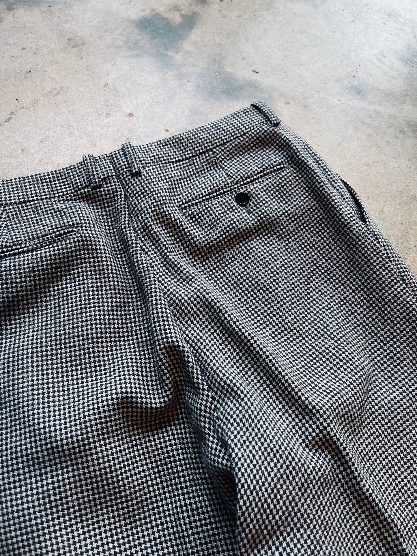 1960s Pleated Houndstooth Trouser
