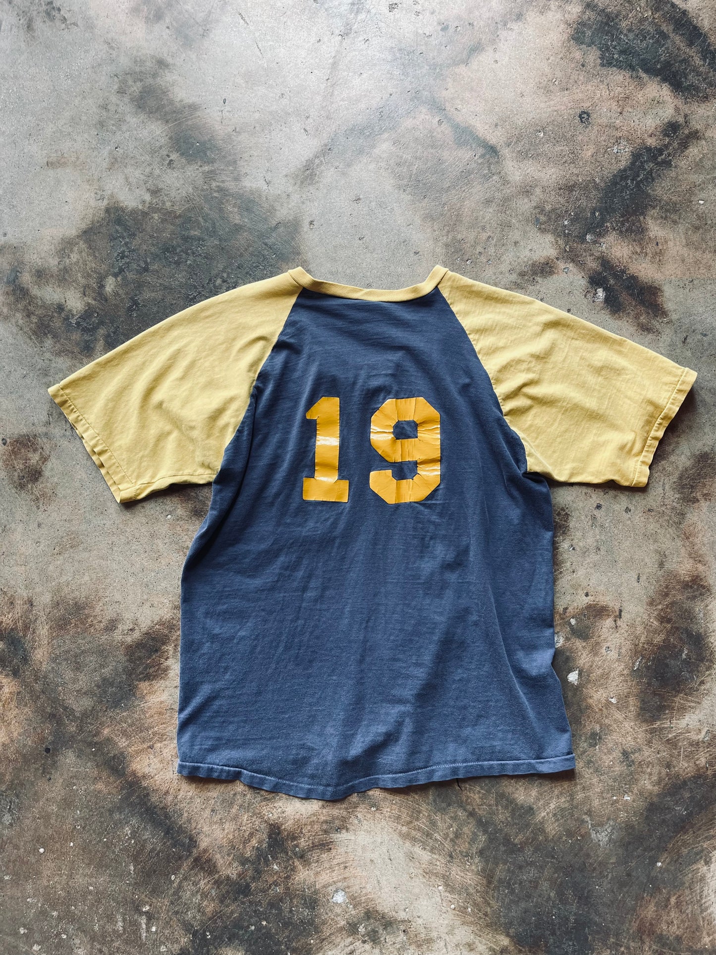 1970’s Russell Athletic “Lewis Construction” Baseball Tee | Large