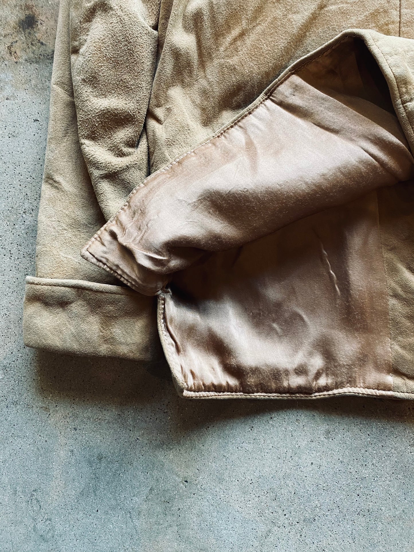 1950s Cresco Suede Coat, Buffalo Nickel Buttons | Small/Medium