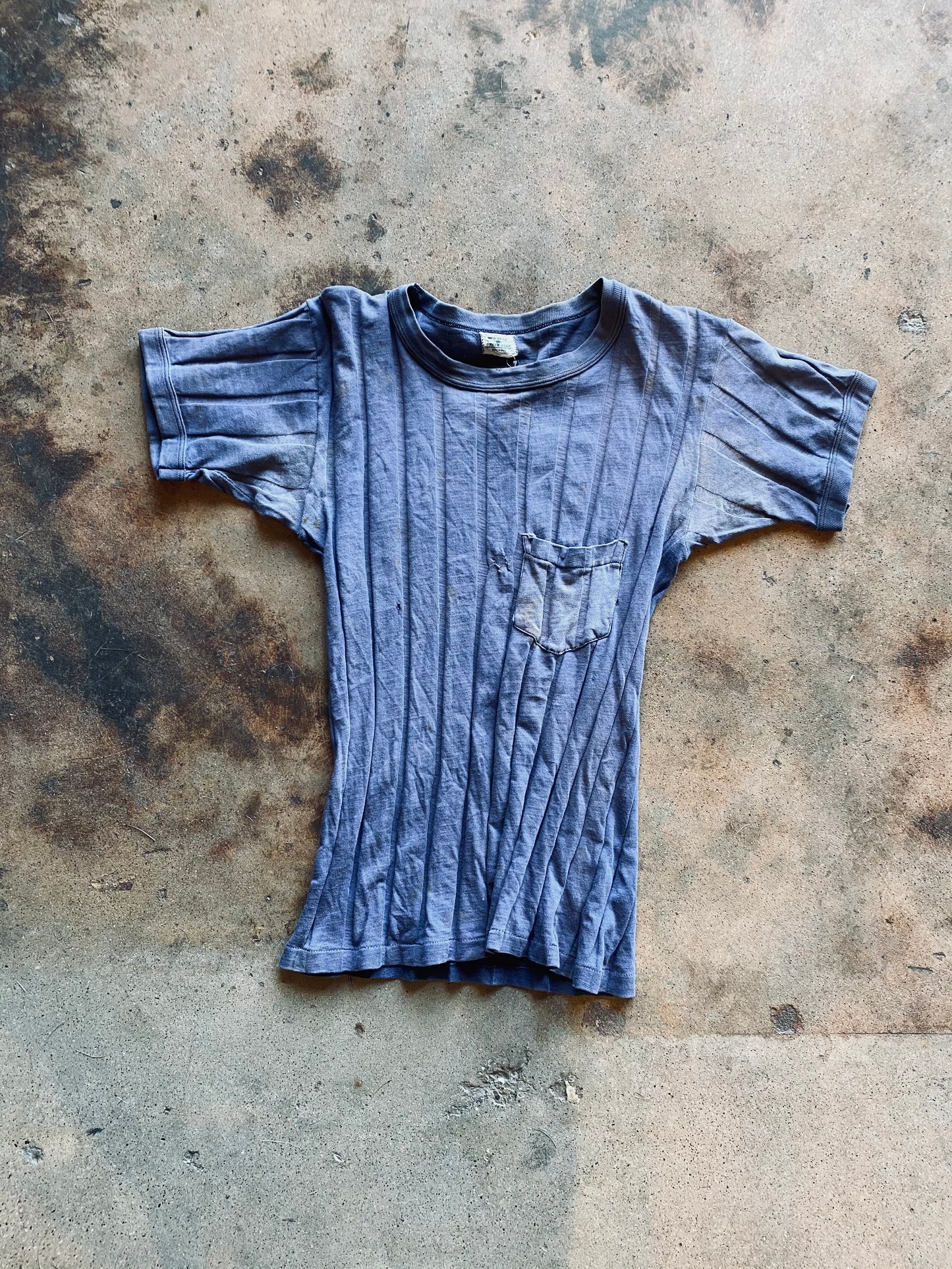 1930s Green Star Wide Ribbed Pocket Tee